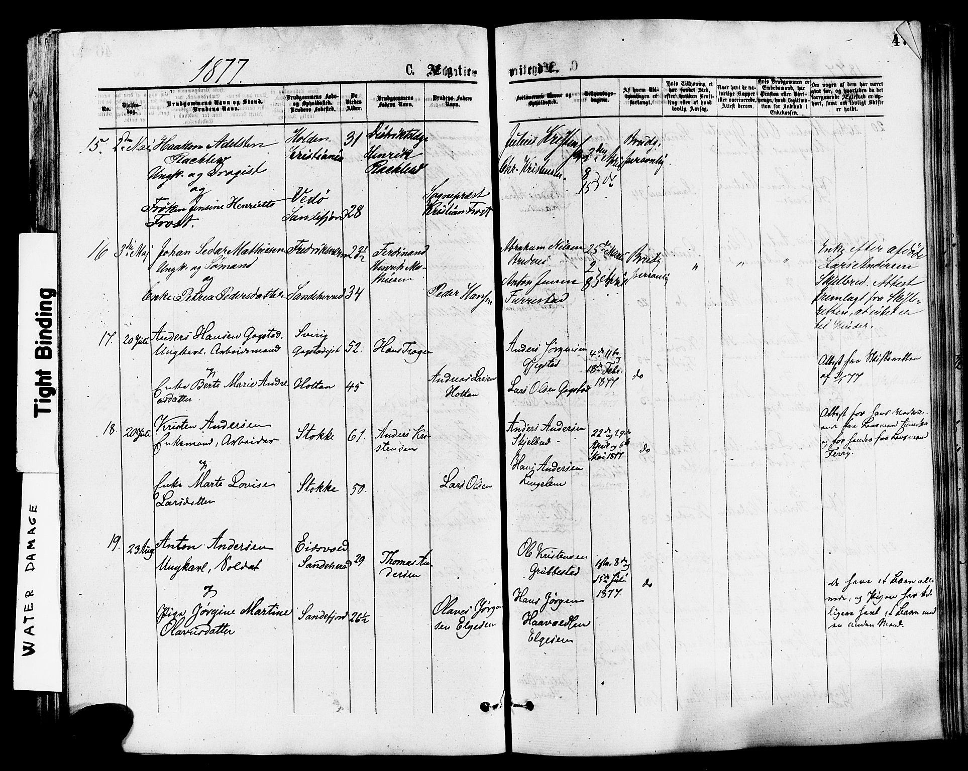 Sandar kirkebøker, SAKO/A-243/F/Fa/L0011: Parish register (official) no. 11, 1872-1882, p. 47
