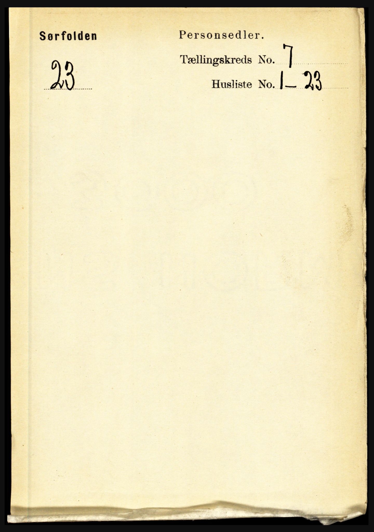 RA, 1891 census for 1845 Sørfold, 1891, p. 2197