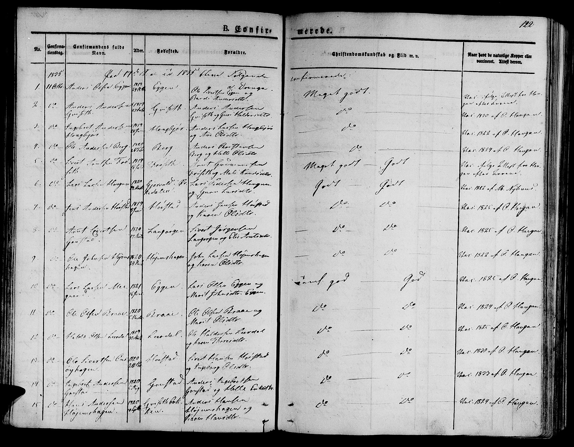 Ministerialprotokoller, klokkerbøker og fødselsregistre - Sør-Trøndelag, AV/SAT-A-1456/612/L0374: Parish register (official) no. 612A07 /1, 1829-1845, p. 122