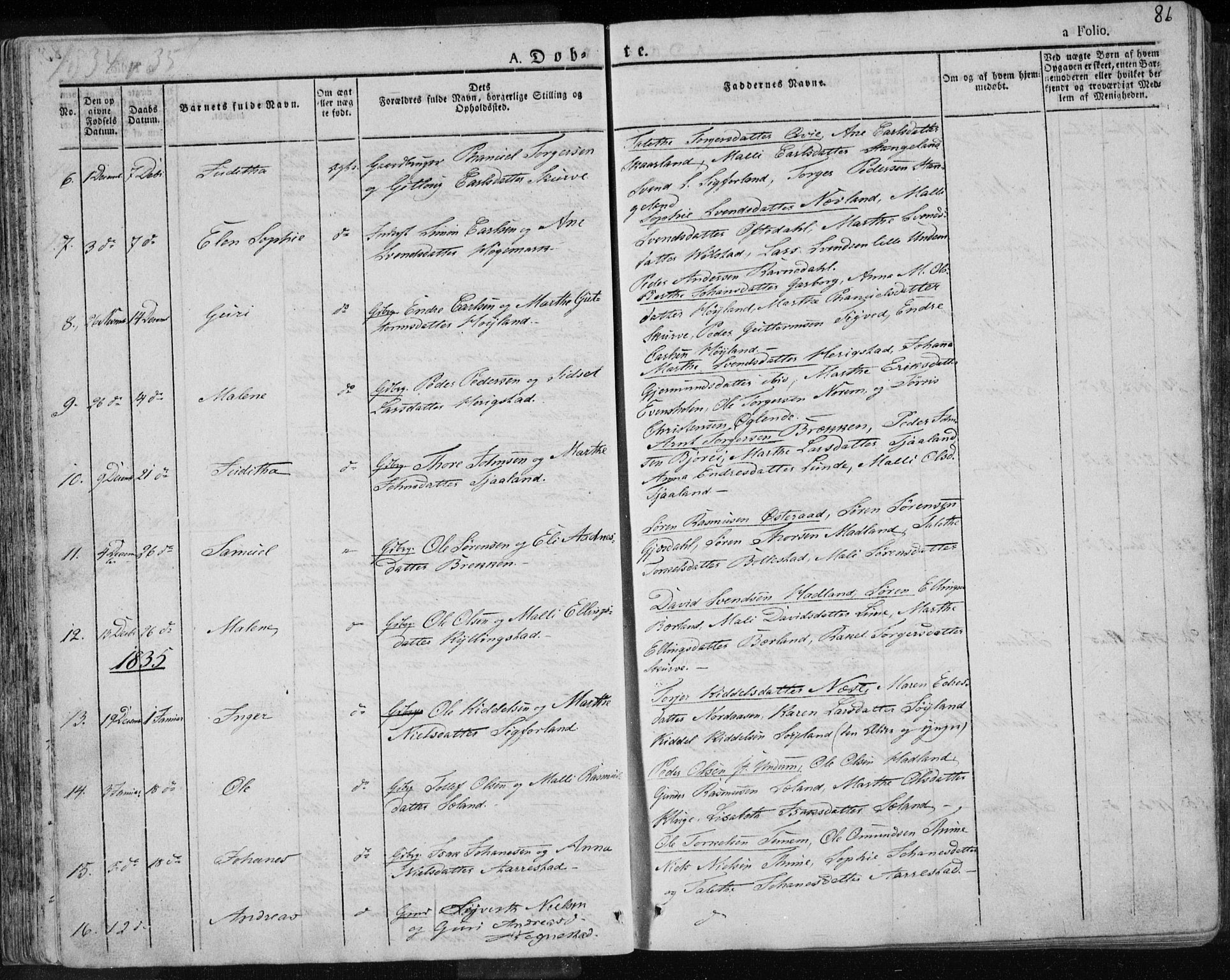 Lye sokneprestkontor, AV/SAST-A-101794/001/30BA/L0004: Parish register (official) no. A 4, 1826-1841, p. 86