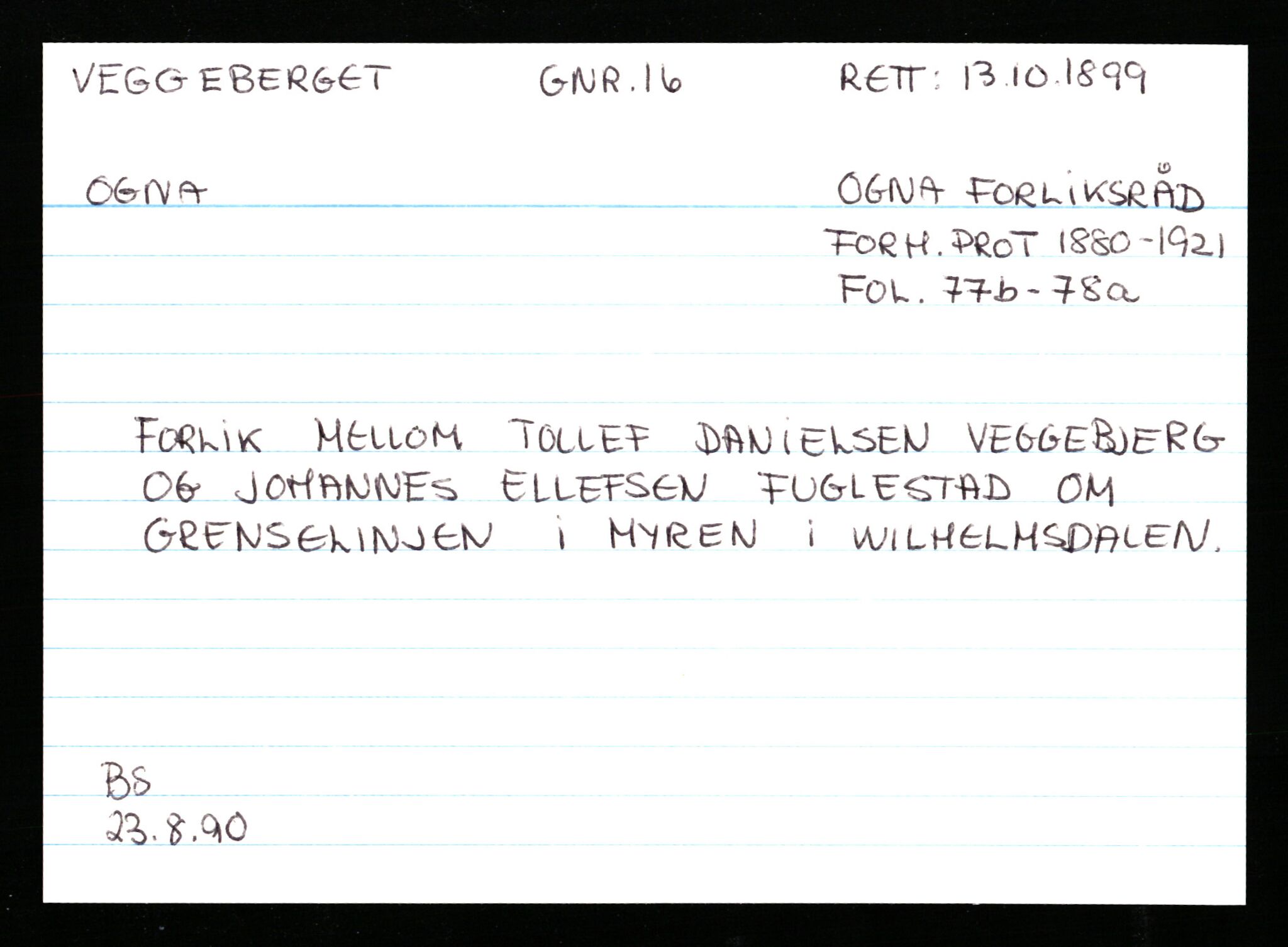 Statsarkivet i Stavanger, AV/SAST-A-101971/03/Y/Ym/L0065: Åstedskort sortert etter gårdsnavn: Vatland - Vervig, 1600-1950, p. 329