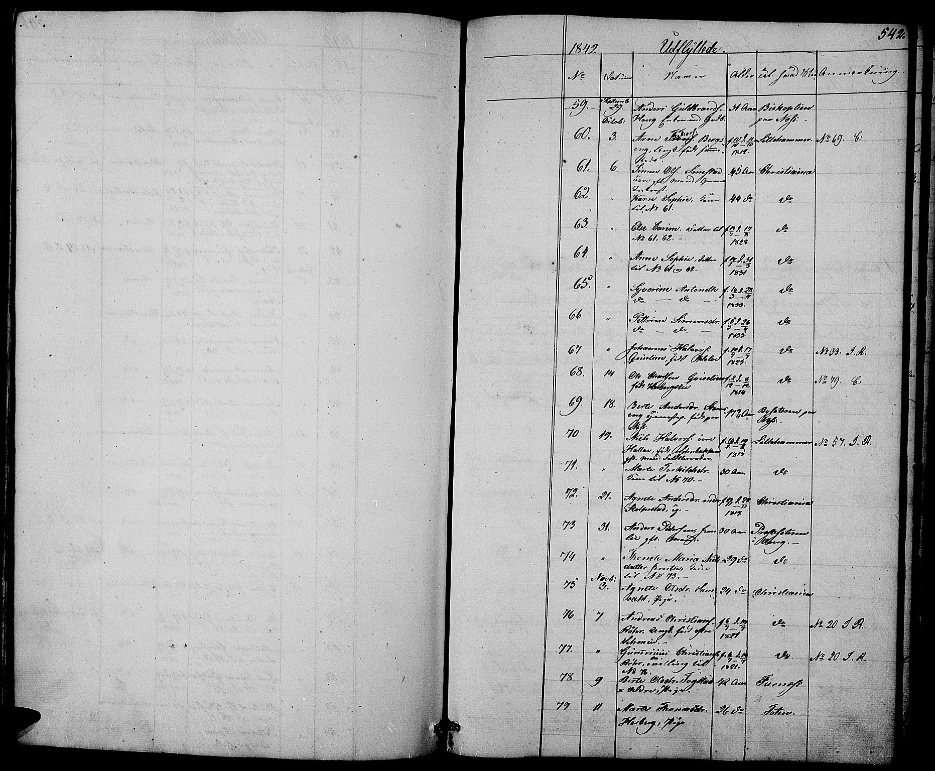 Ringsaker prestekontor, AV/SAH-PREST-014/L/La/L0005: Parish register (copy) no. 5, 1839-1850, p. 542