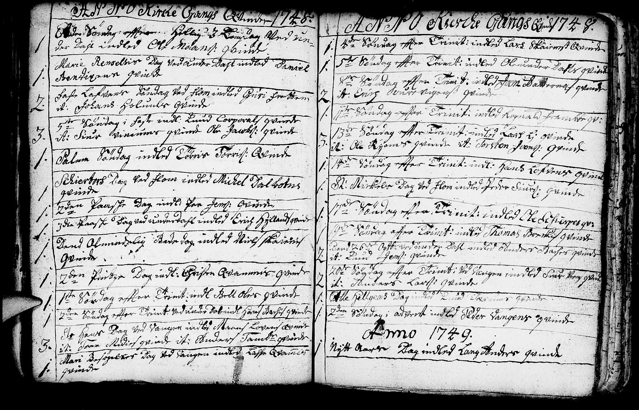 Aurland sokneprestembete, AV/SAB-A-99937/H/Ha/Haa/L0003: Parish register (official) no. A 3, 1735-1761, p. 147
