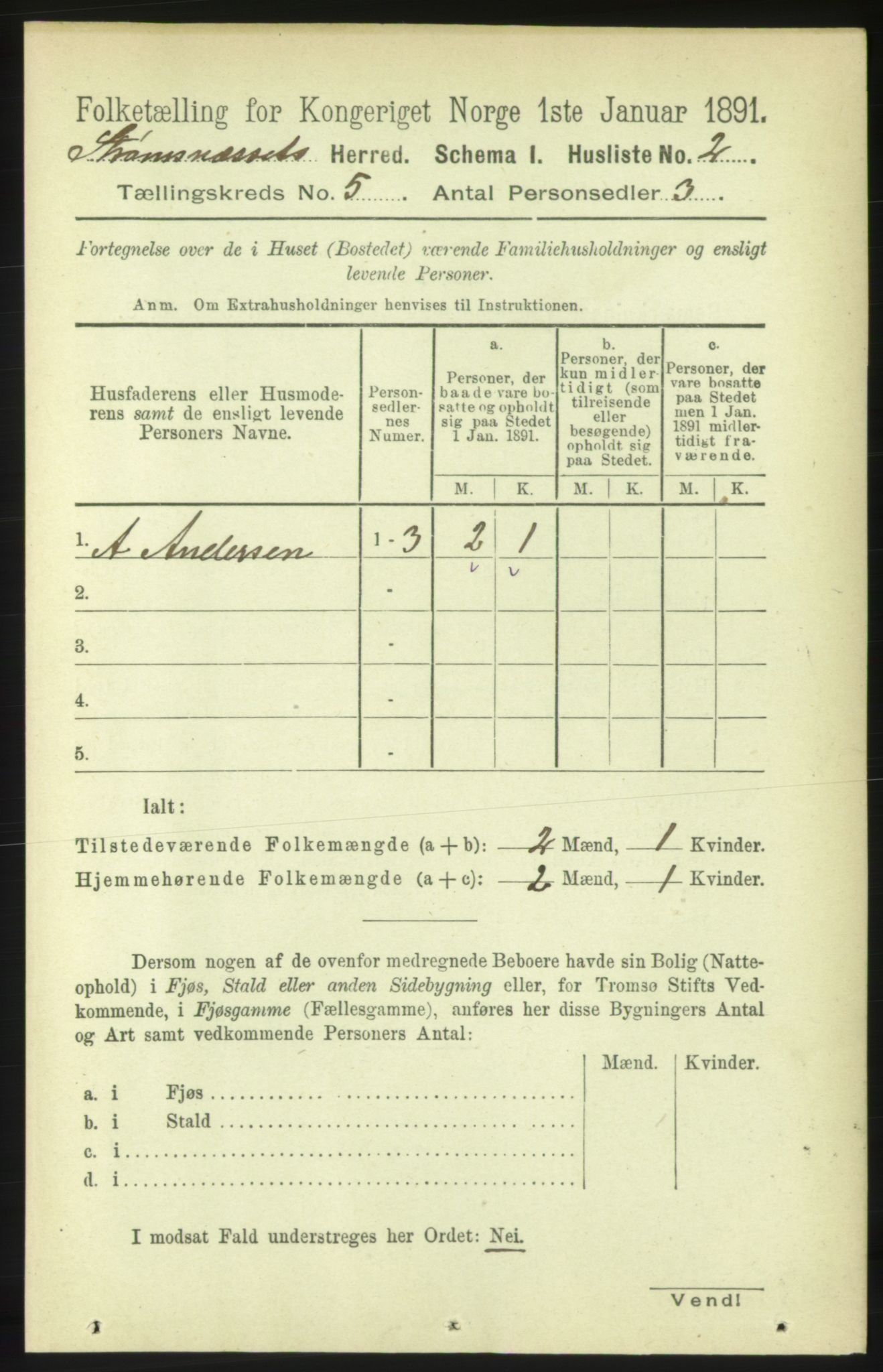 RA, 1891 census for 1559 Straumsnes, 1891, p. 1041