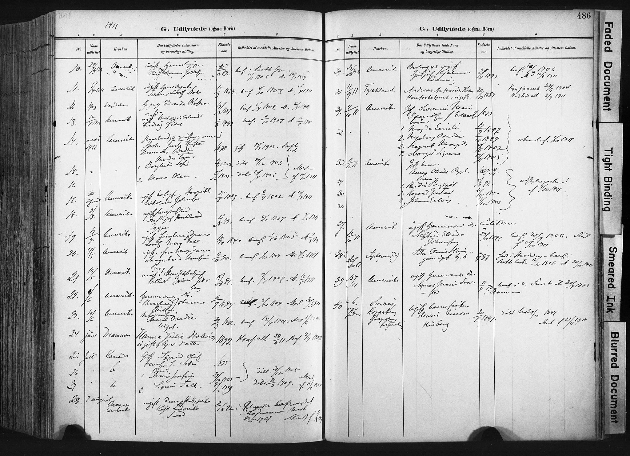 Ministerialprotokoller, klokkerbøker og fødselsregistre - Sør-Trøndelag, SAT/A-1456/604/L0201: Parish register (official) no. 604A21, 1901-1911, p. 486