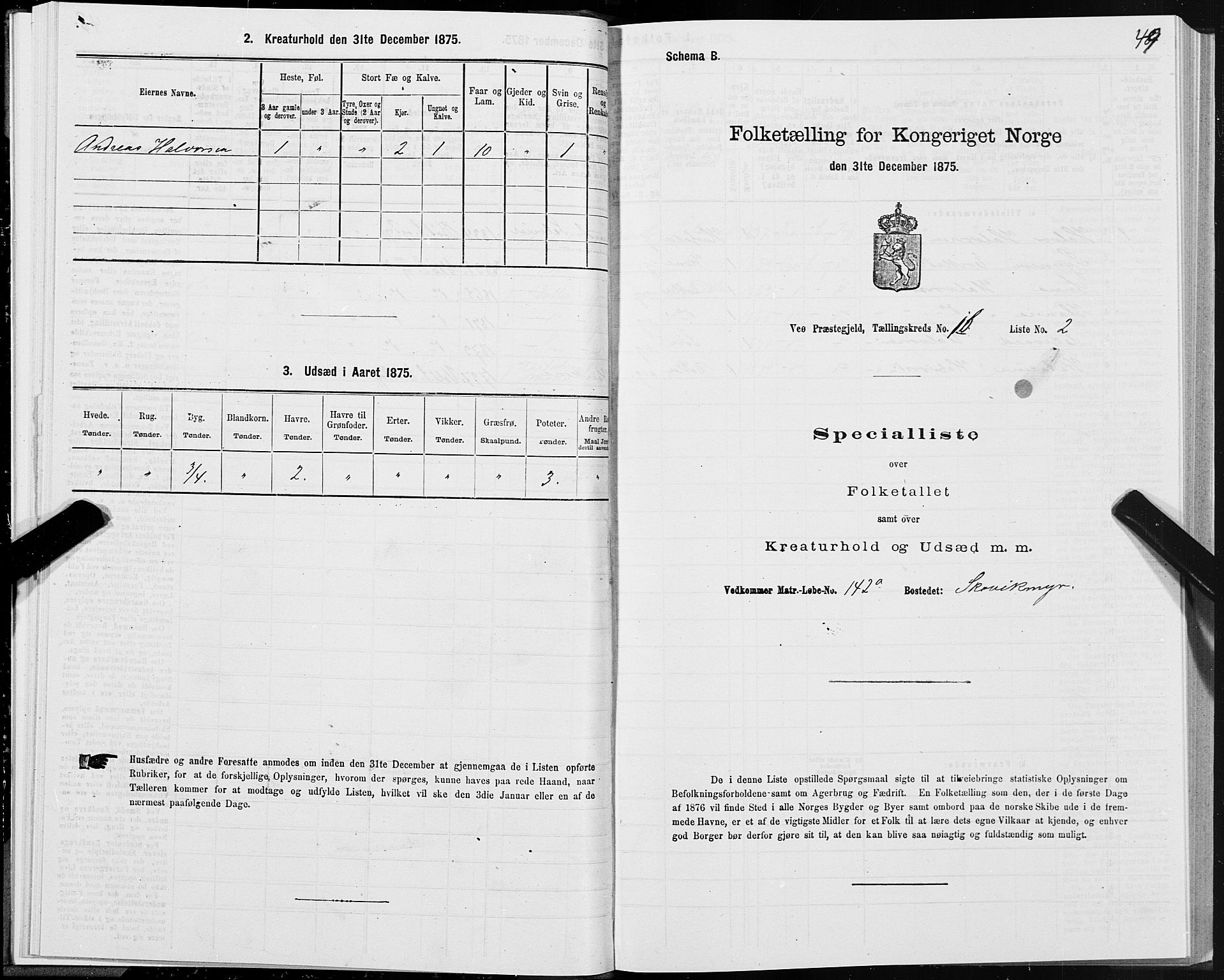 SAT, 1875 census for 1541P Veøy, 1875, p. 1049