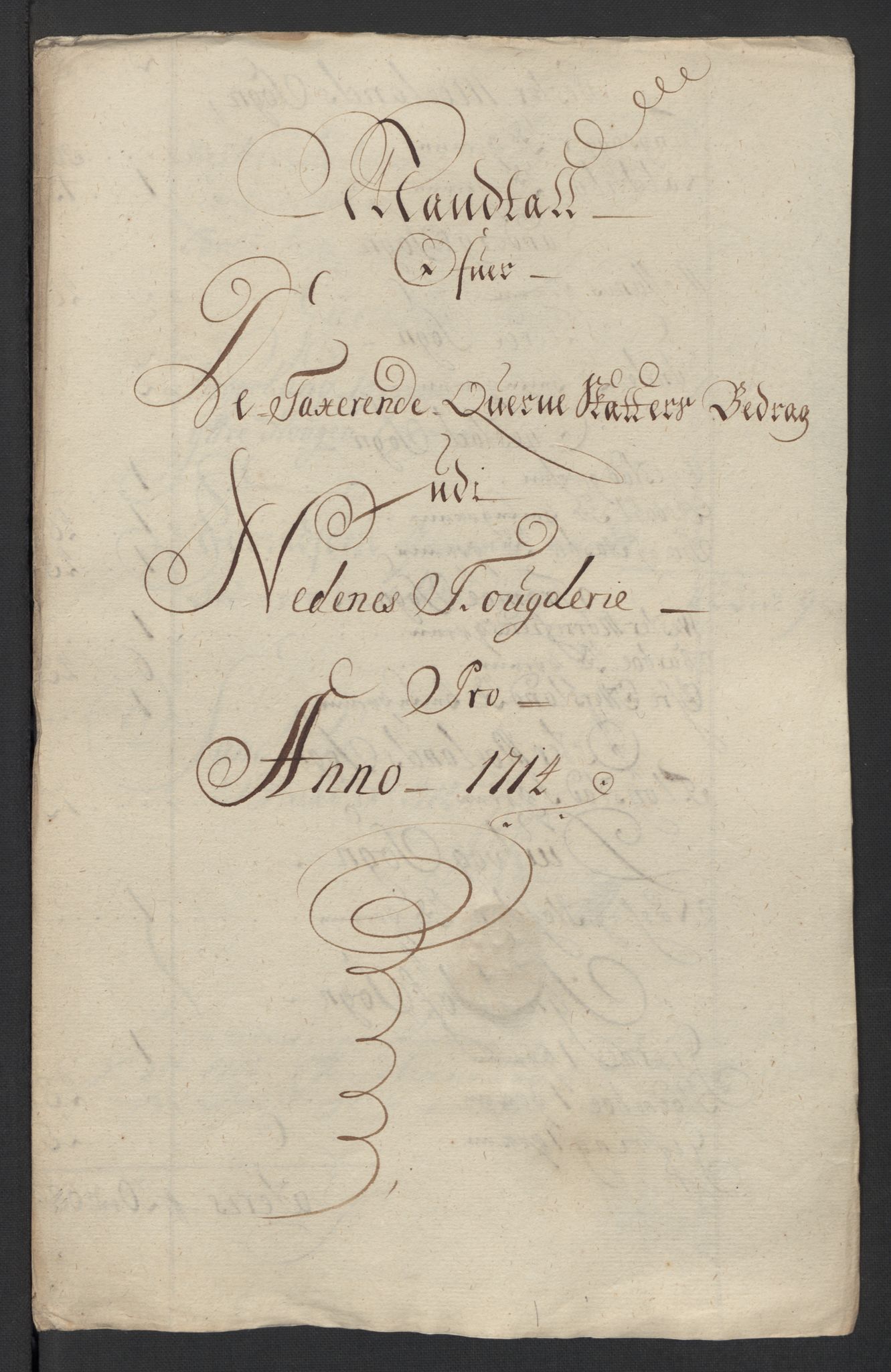 Rentekammeret inntil 1814, Reviderte regnskaper, Fogderegnskap, RA/EA-4092/R39/L2321: Fogderegnskap Nedenes, 1713-1714, p. 182
