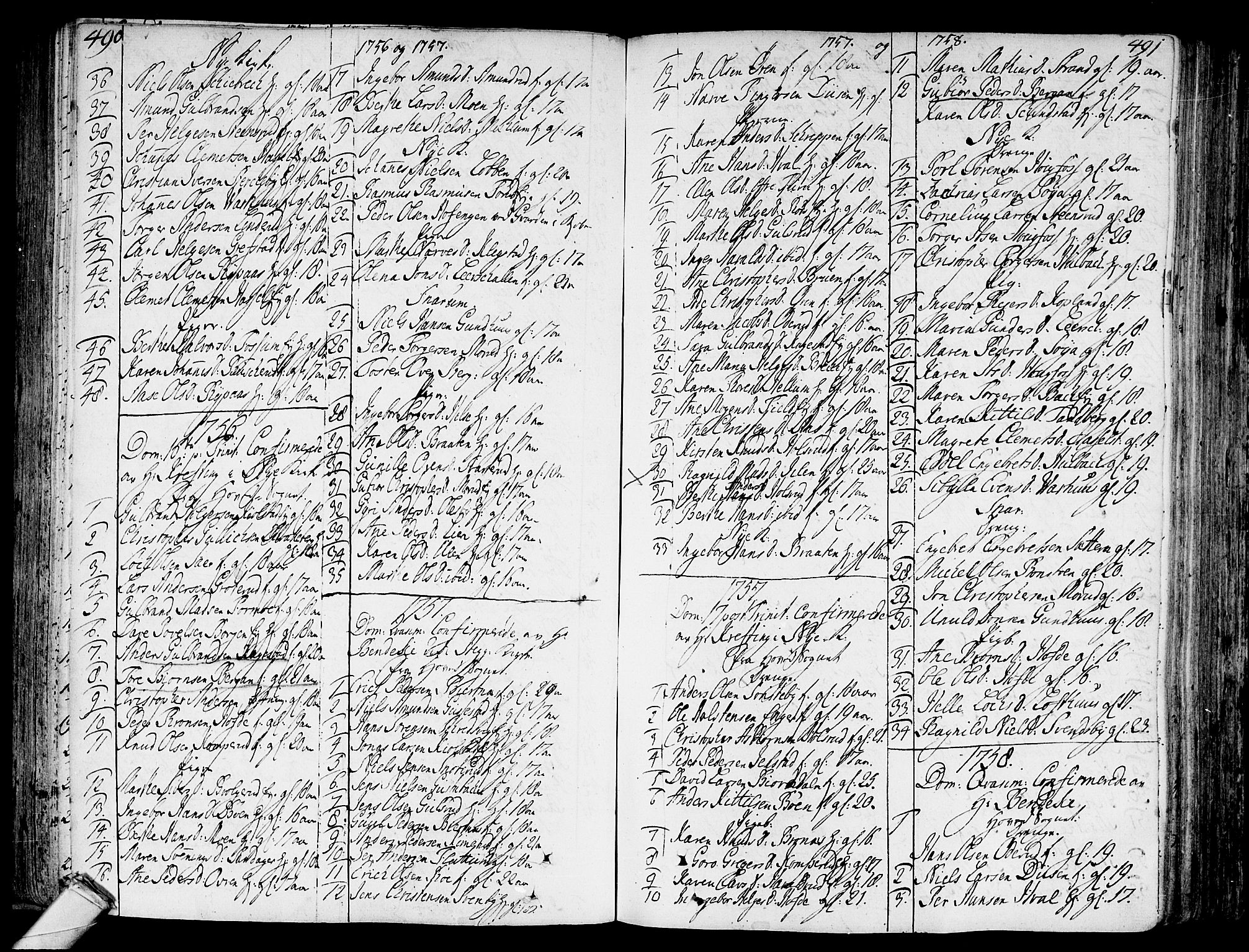 Modum kirkebøker, AV/SAKO-A-234/F/Fa/L0002: Parish register (official) no. 2, 1741-1782, p. 490-491