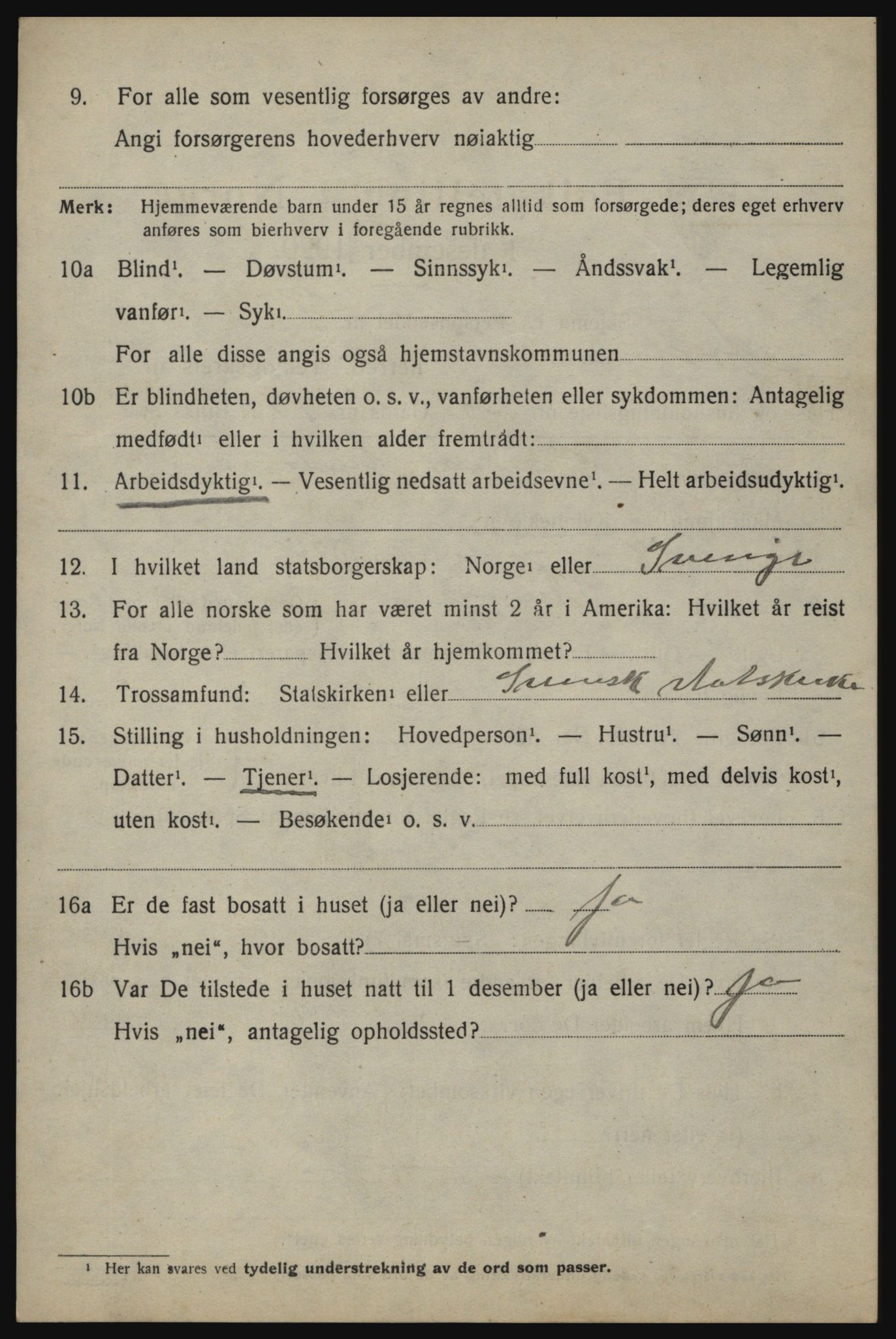 SAO, 1920 census for Aremark, 1920, p. 3958