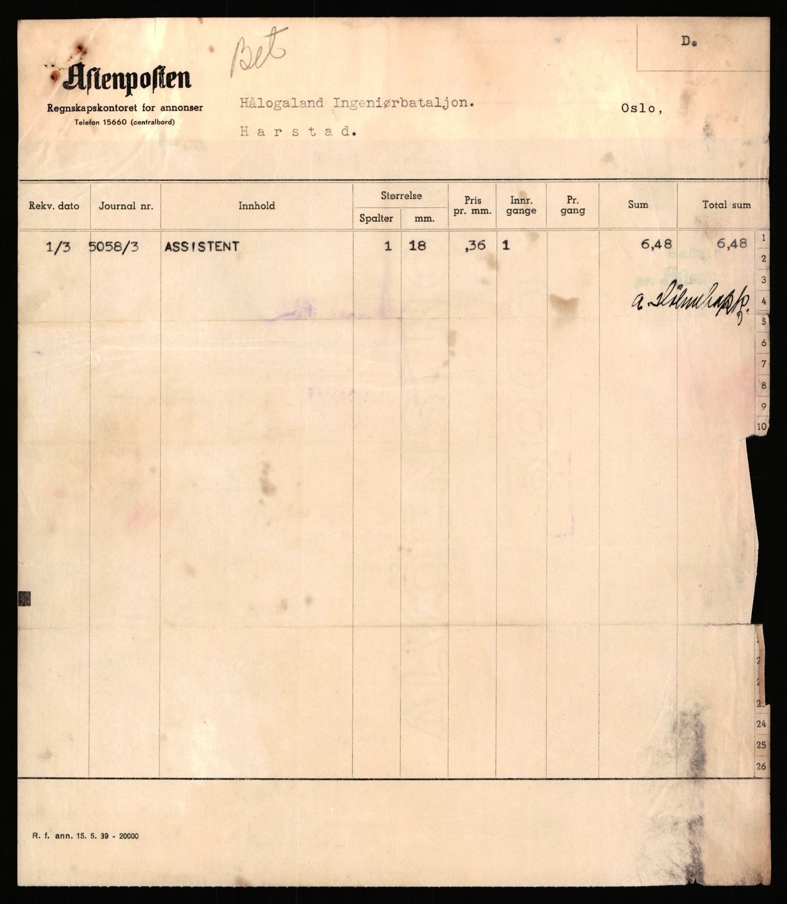 Justisdepartementet, Oppgjørsavdelingen, AV/RA-S-1056/G/Gb/L0095: Spesiallister m.v., 1940-1943, p. 709