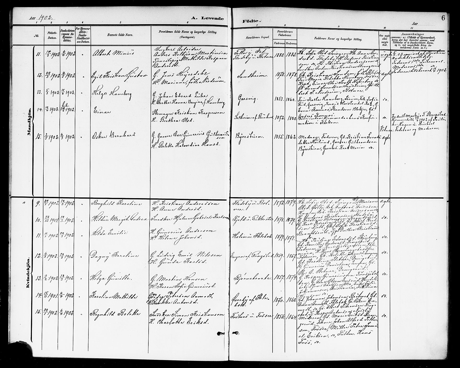 Høland prestekontor Kirkebøker, AV/SAO-A-10346a/G/Ga/L0007: Parish register (copy) no. I 7, 1902-1914, p. 6