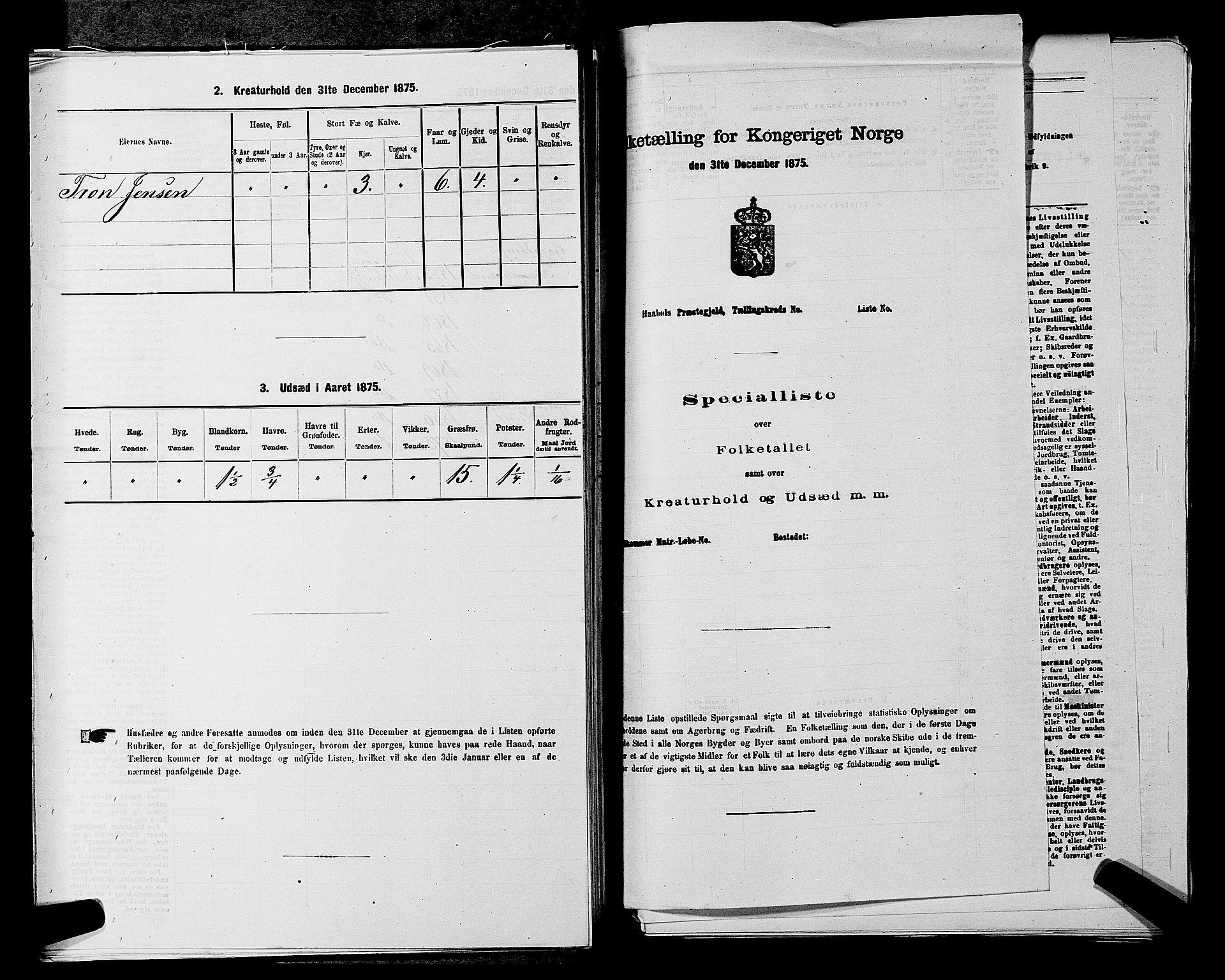 SAKO, 1875 census for 0613L Norderhov/Norderhov, Haug og Lunder, 1875, p. 2546