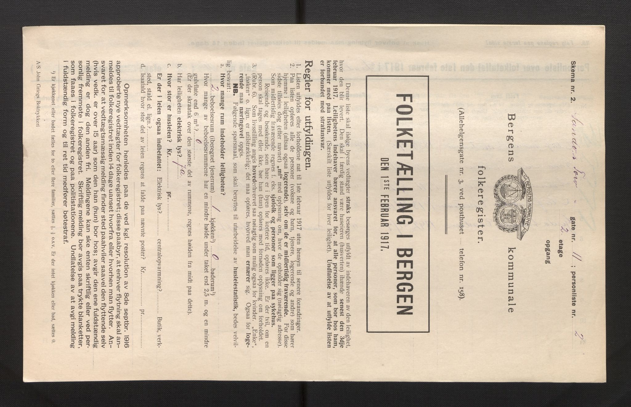 SAB, Municipal Census 1917 for Bergen, 1917, p. 32072