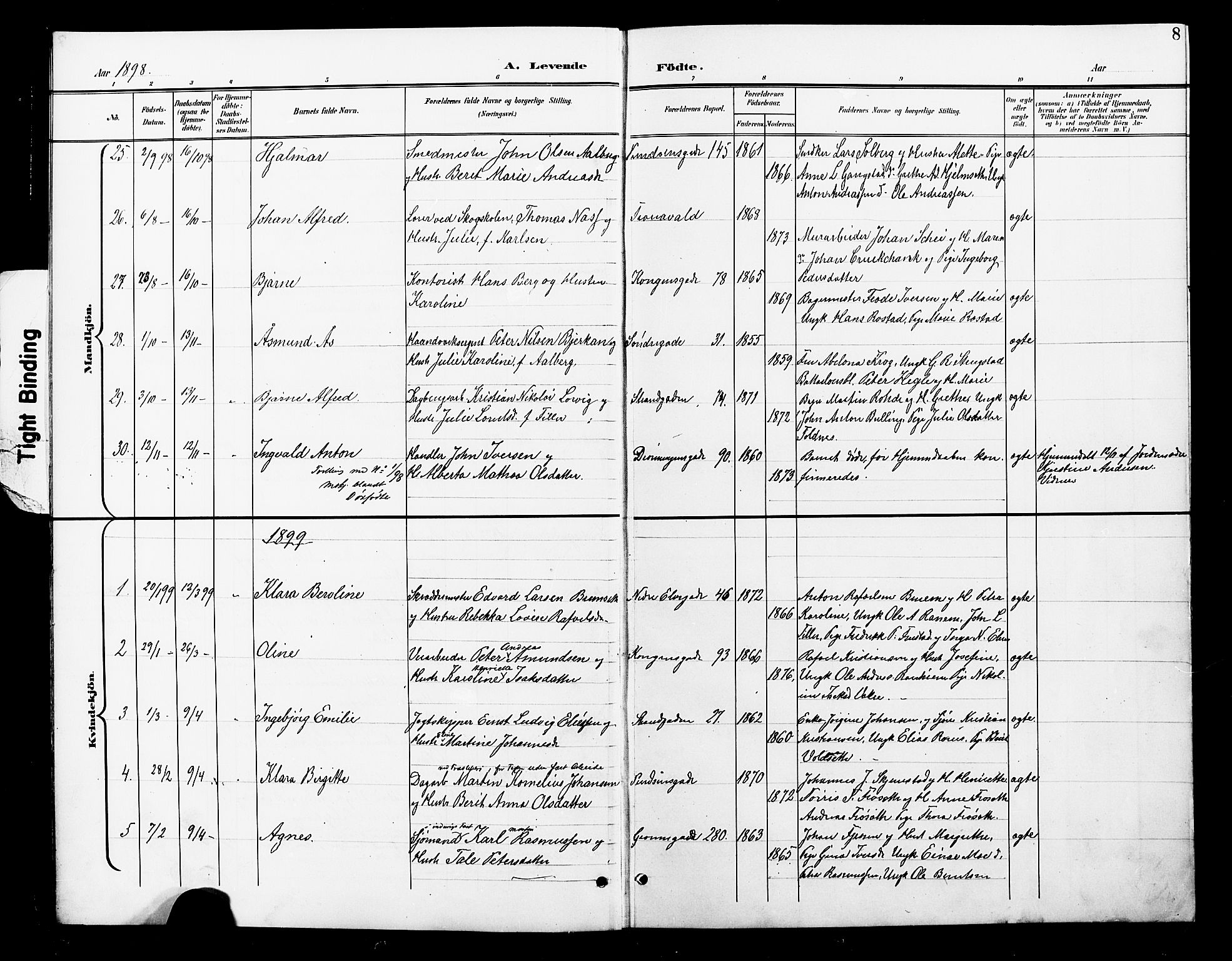 Ministerialprotokoller, klokkerbøker og fødselsregistre - Nord-Trøndelag, SAT/A-1458/739/L0375: Parish register (copy) no. 739C03, 1898-1908, p. 8