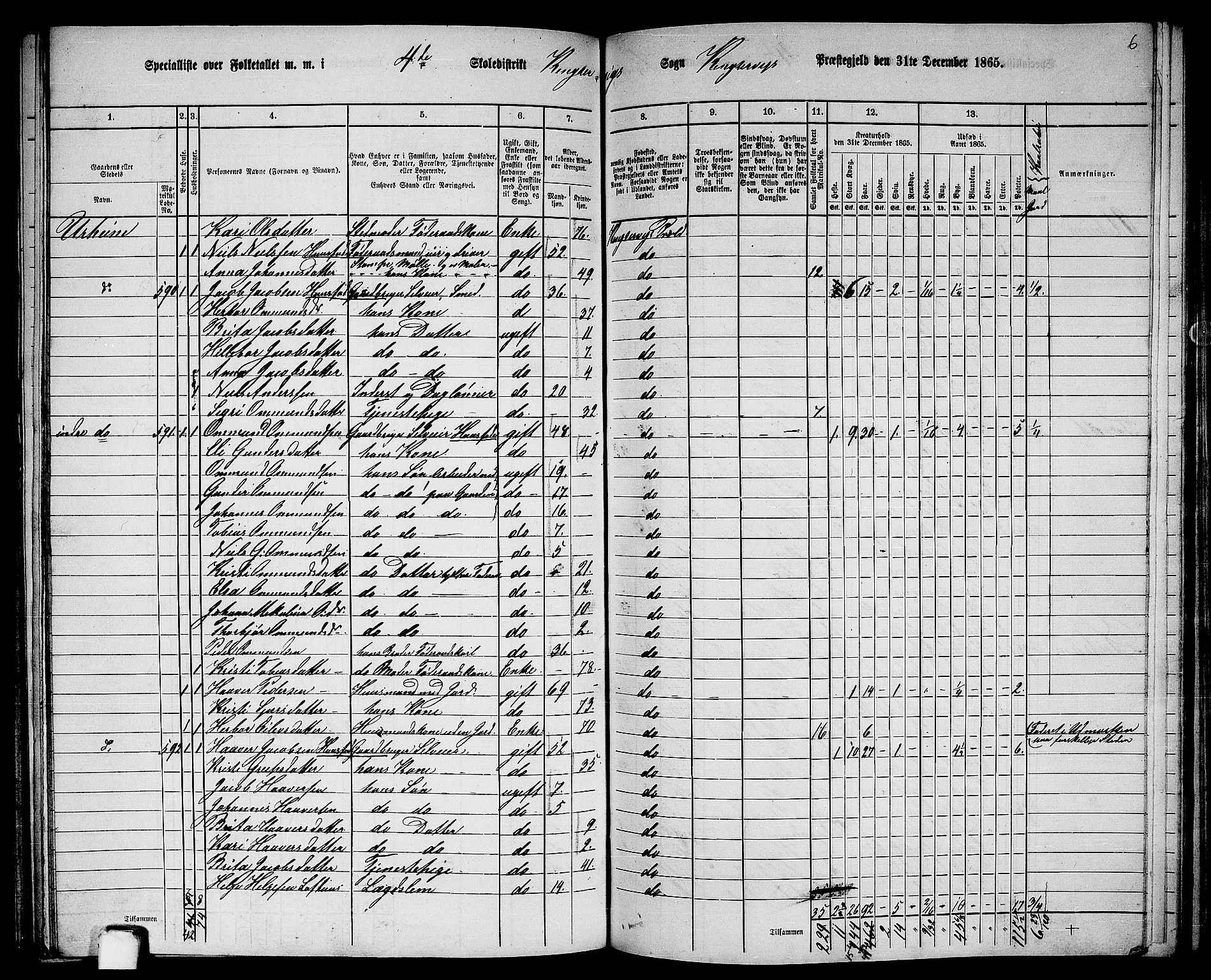 RA, 1865 census for Kinsarvik, 1865, p. 151