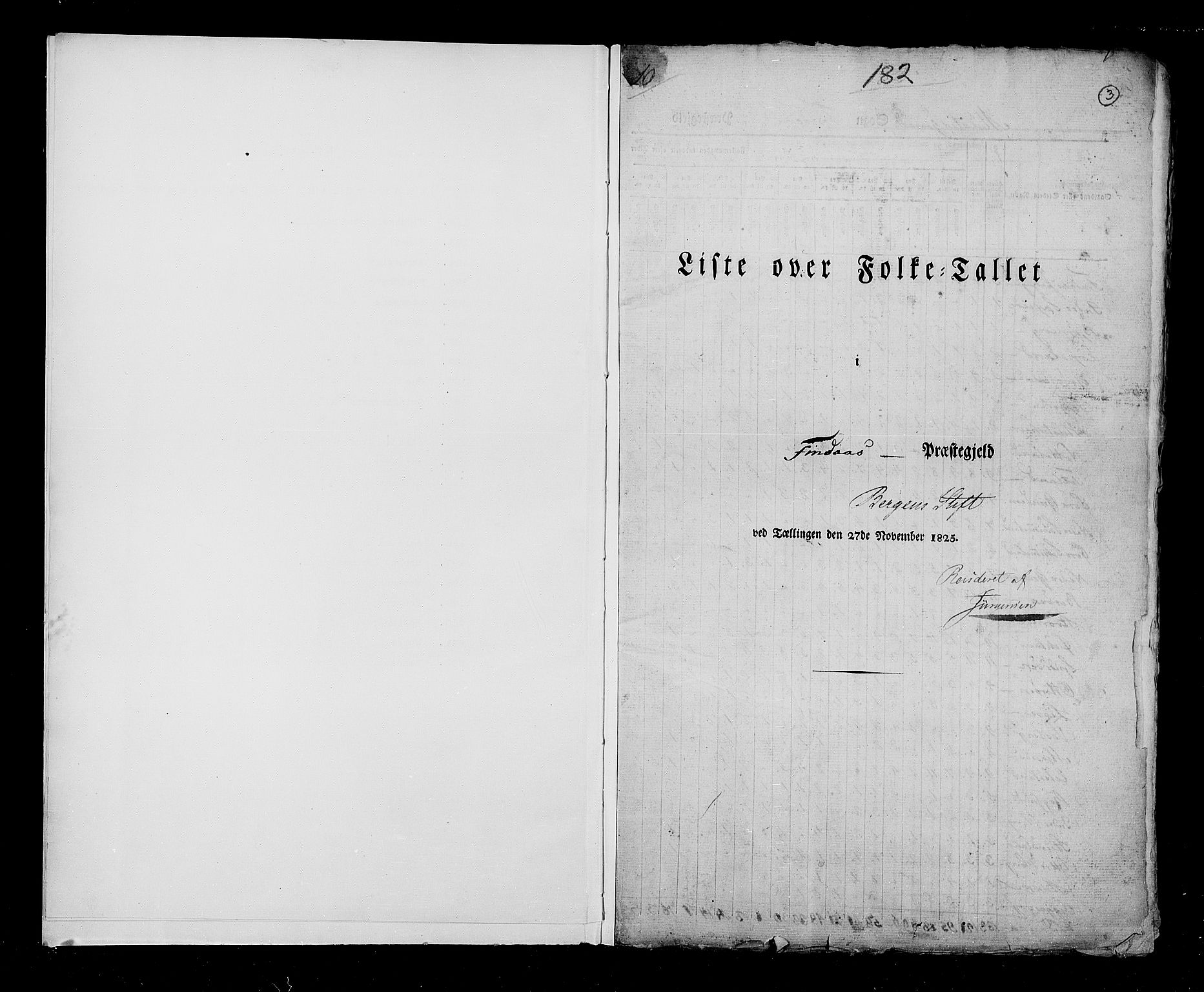 RA, Census 1825, vol. 13: Søndre Bergenhus amt, 1825, p. 3