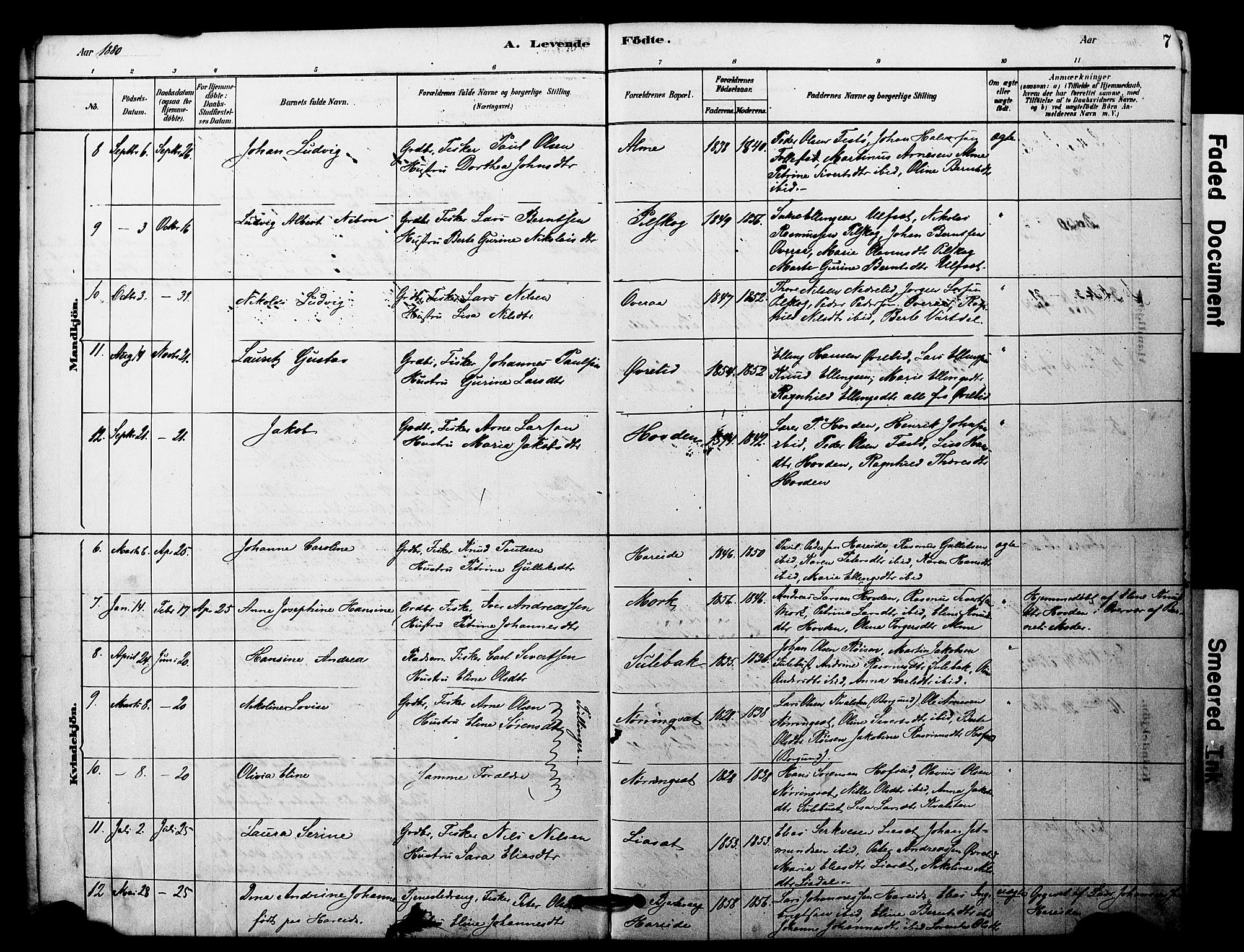 Ministerialprotokoller, klokkerbøker og fødselsregistre - Møre og Romsdal, SAT/A-1454/510/L0122: Parish register (official) no. 510A02, 1878-1897, p. 7