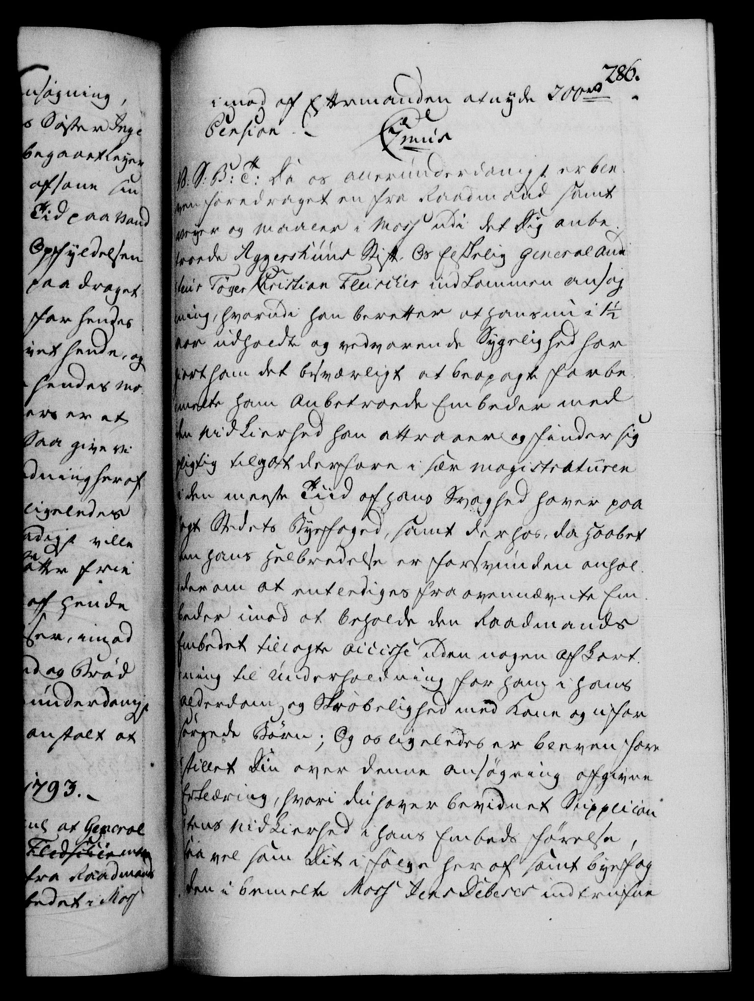 Danske Kanselli 1572-1799, AV/RA-EA-3023/F/Fc/Fca/Fcab/L0045: Norske tegnelser, 1792-1796, p. 286a