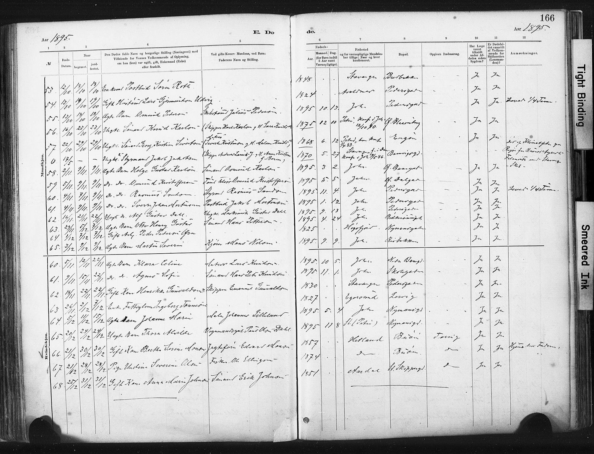 St. Johannes sokneprestkontor, AV/SAST-A-101814/001/30/30BA/L0003: Parish register (official) no. A 3, 1885-1910, p. 166