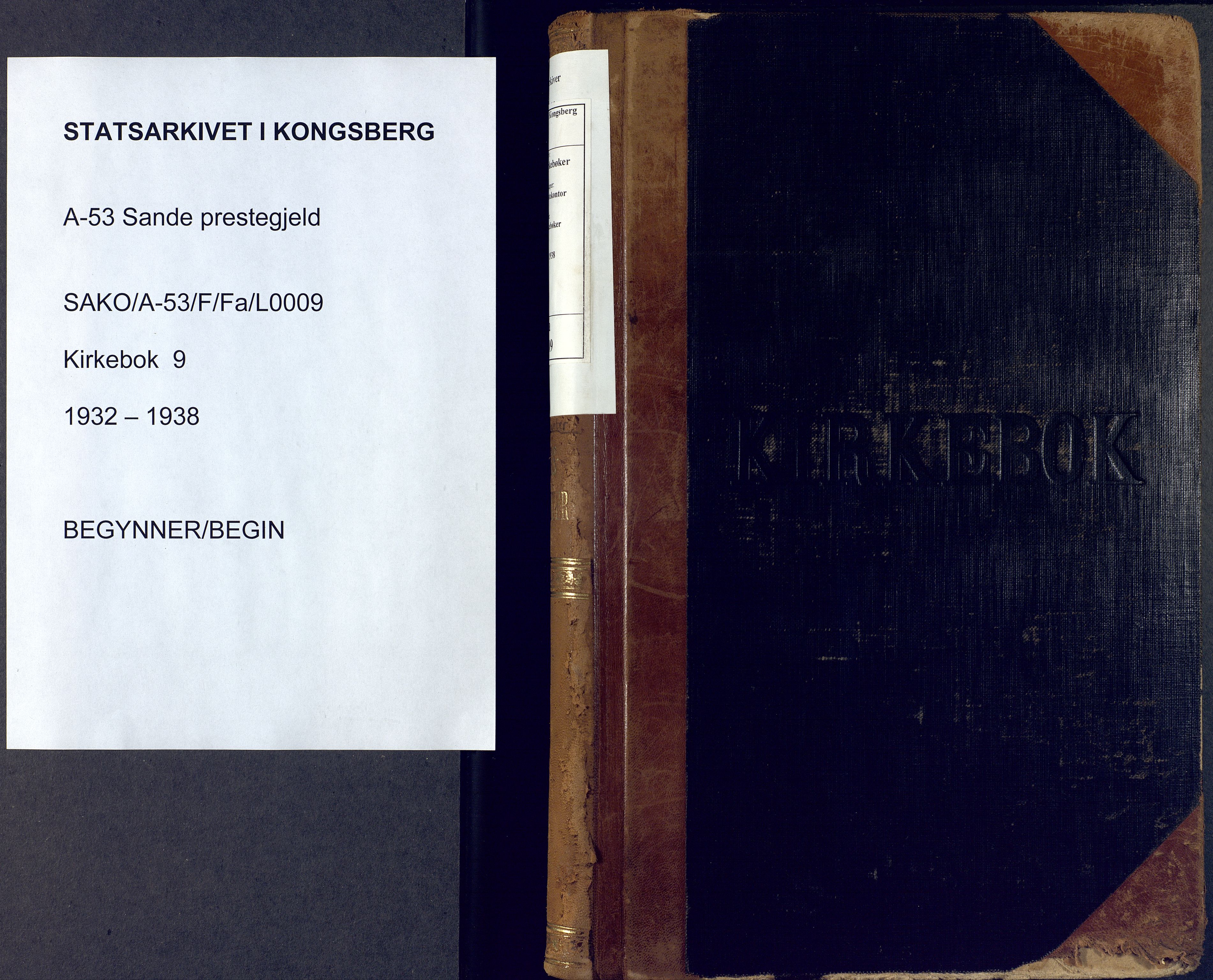 Sande Kirkebøker, AV/SAKO-A-53/F/Fa/L0010: Parish register (official) no. 9, 1932-1938