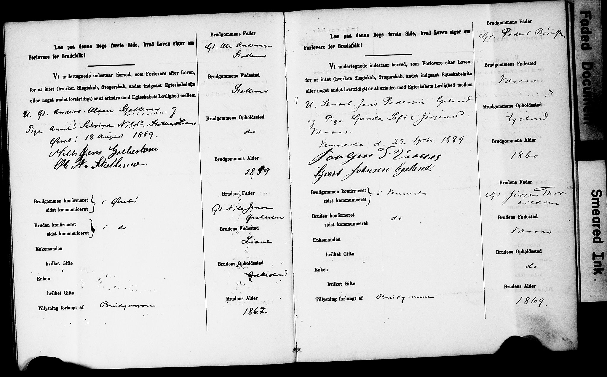 Vennesla sokneprestkontor, AV/SAK-1111-0045/J/L0032/0003: Banns register no. II 5 1, 1886-1892, p. 40