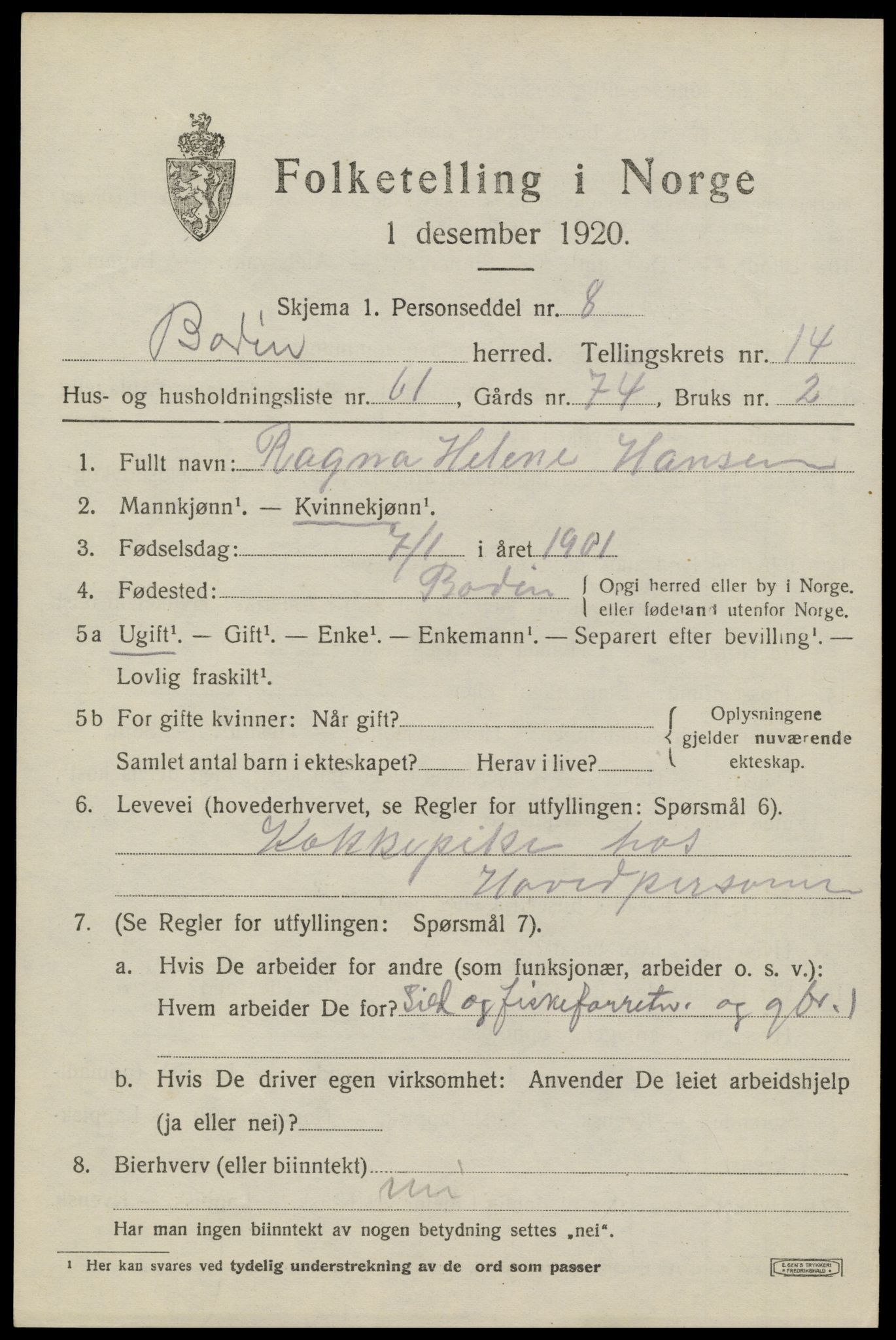 SAT, 1920 census for Bodin, 1920, p. 10862