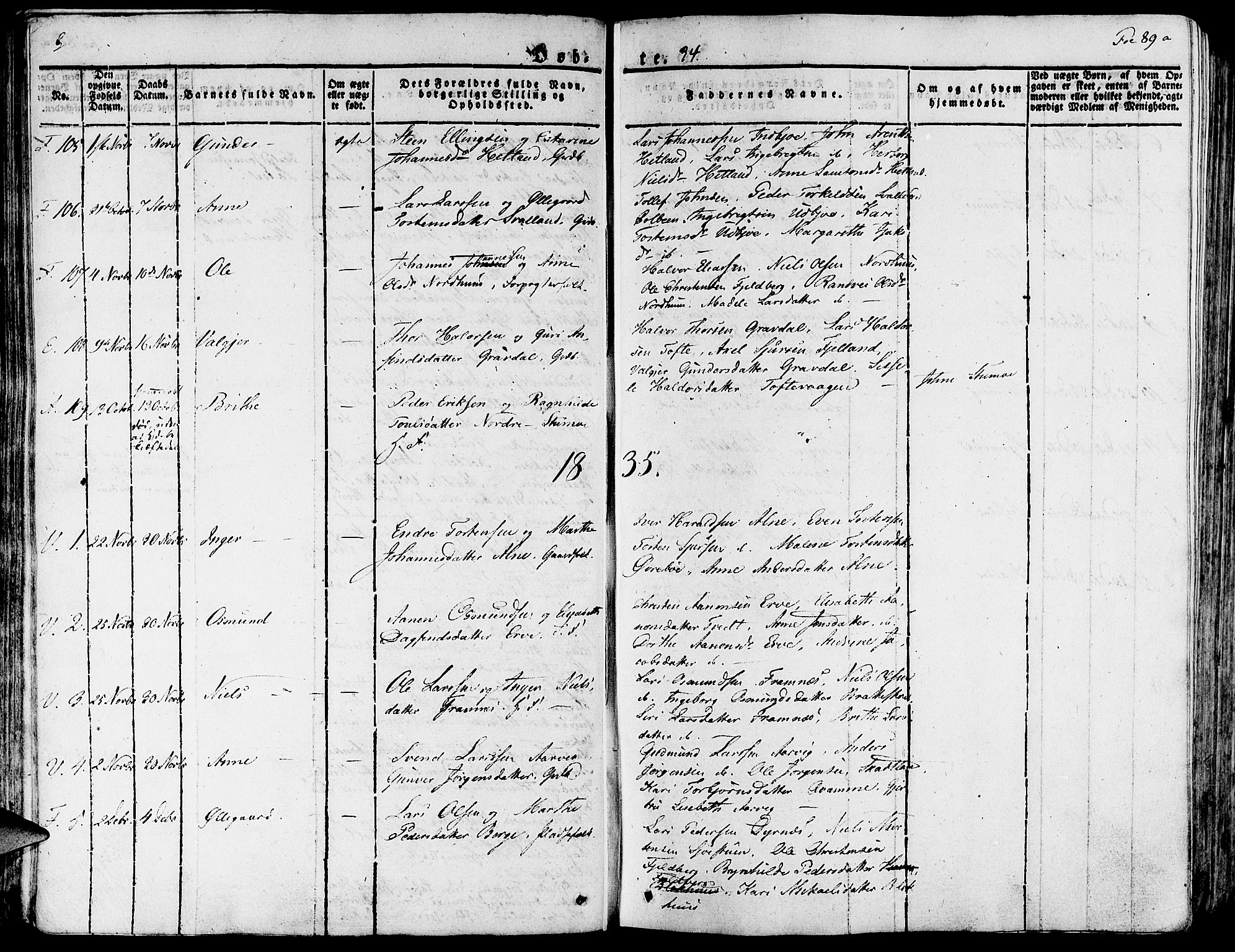 Fjelberg sokneprestembete, SAB/A-75201/H/Haa: Parish register (official) no. A 5, 1822-1834, p. 89