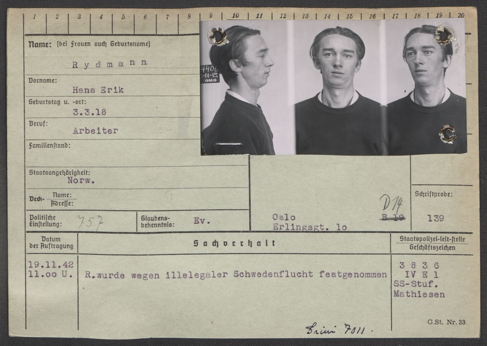 Befehlshaber der Sicherheitspolizei und des SD, RA/RAFA-5969/E/Ea/Eaa/L0009: Register over norske fanger i Møllergata 19: Ru-Sy, 1940-1945, p. 92