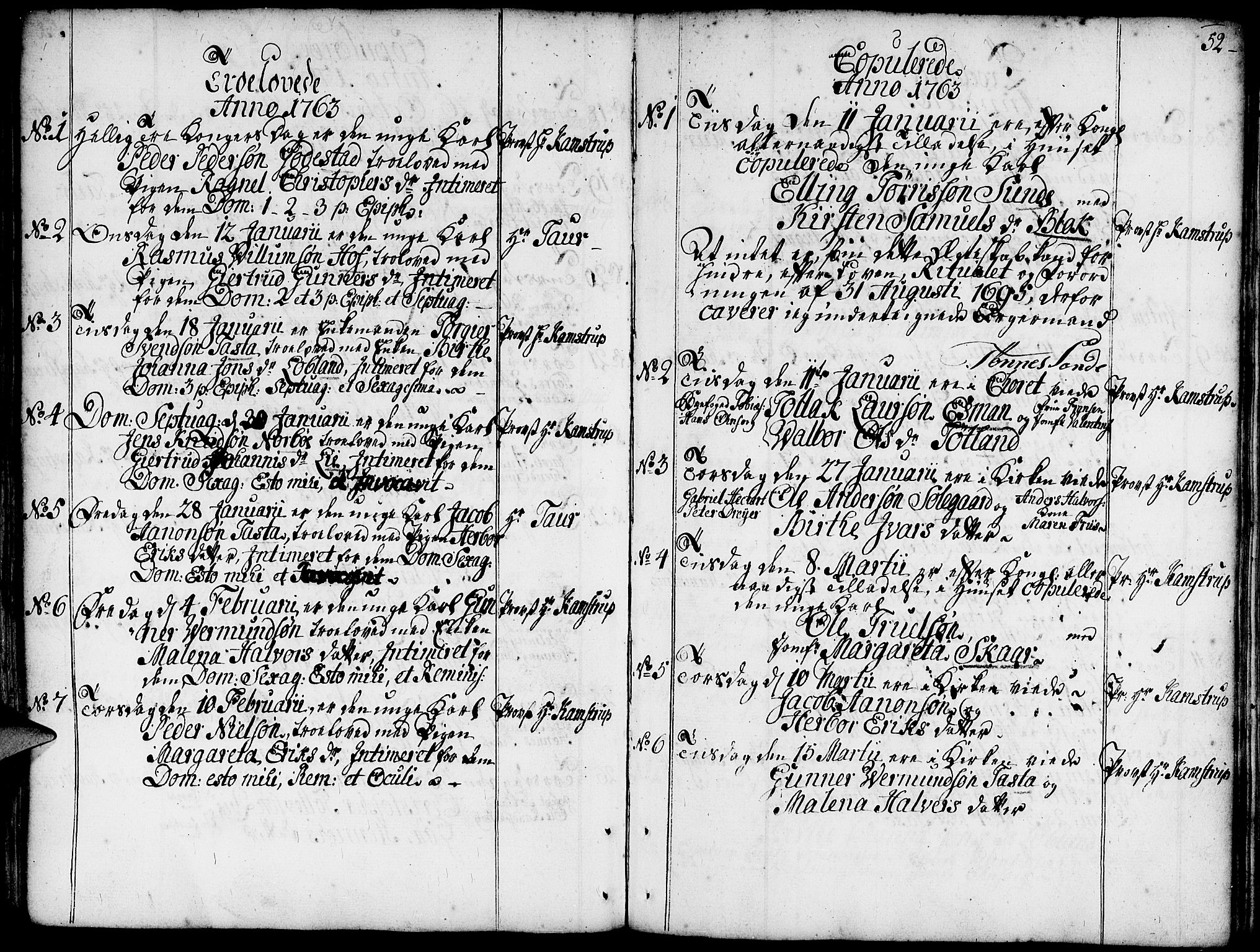 Domkirken sokneprestkontor, SAST/A-101812/001/30/30BA/L0004: Parish register (official) no. A 4, 1744-1782, p. 52