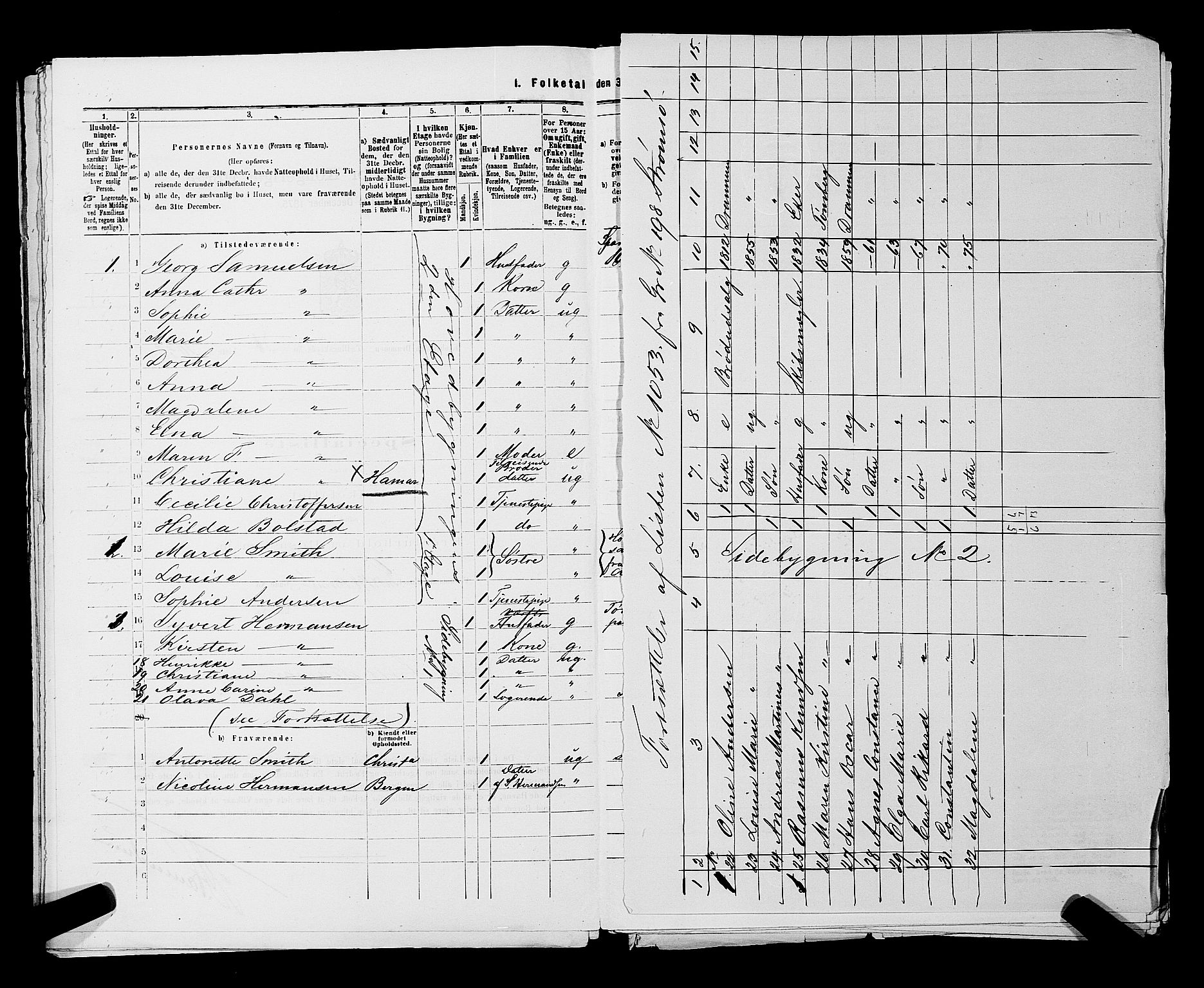 SAKO, 1875 census for 0602 Drammen, 1875, p. 2896