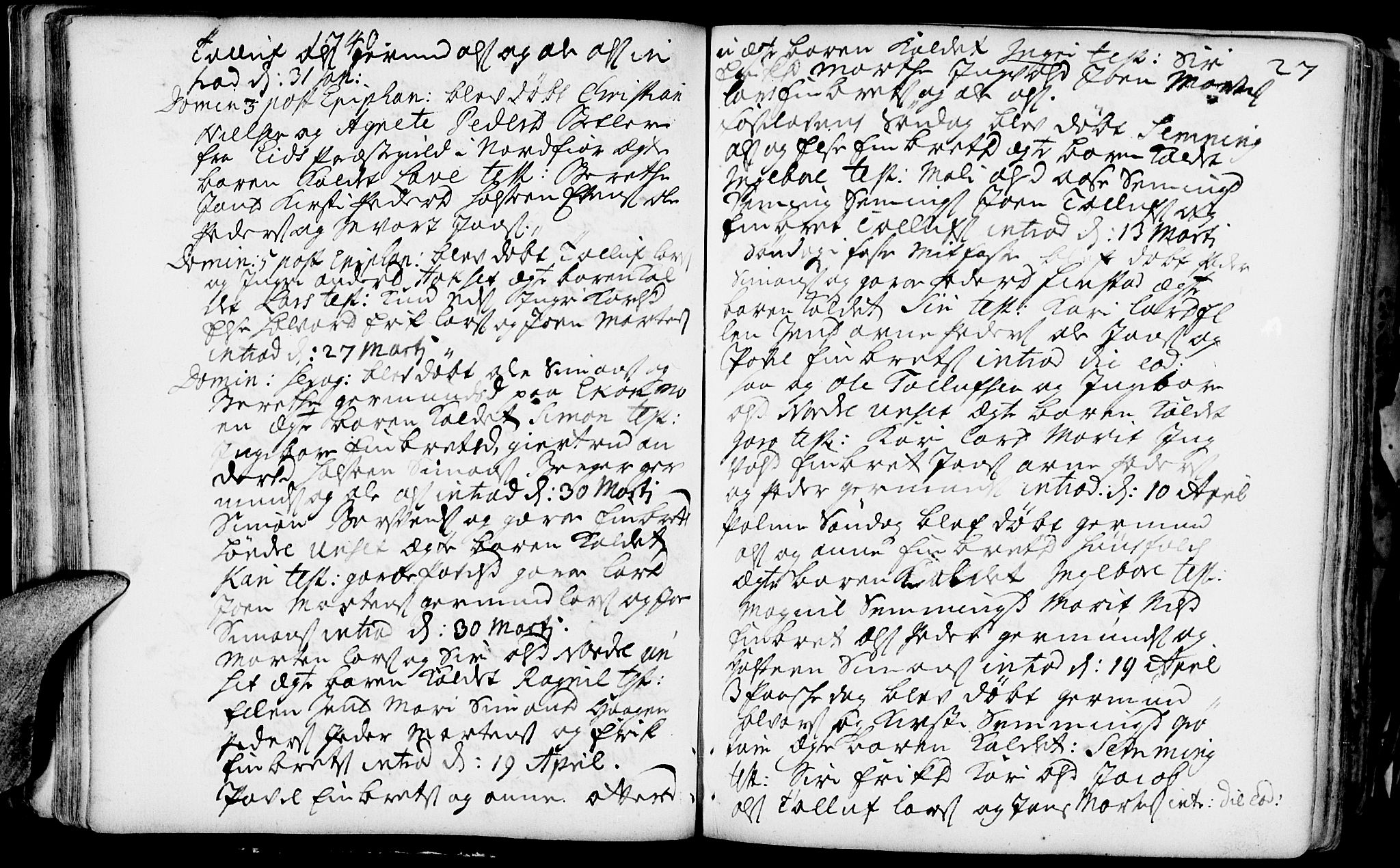 Rendalen prestekontor, SAH/PREST-054/H/Ha/Haa/L0001: Parish register (official) no. 1, 1733-1787, p. 27