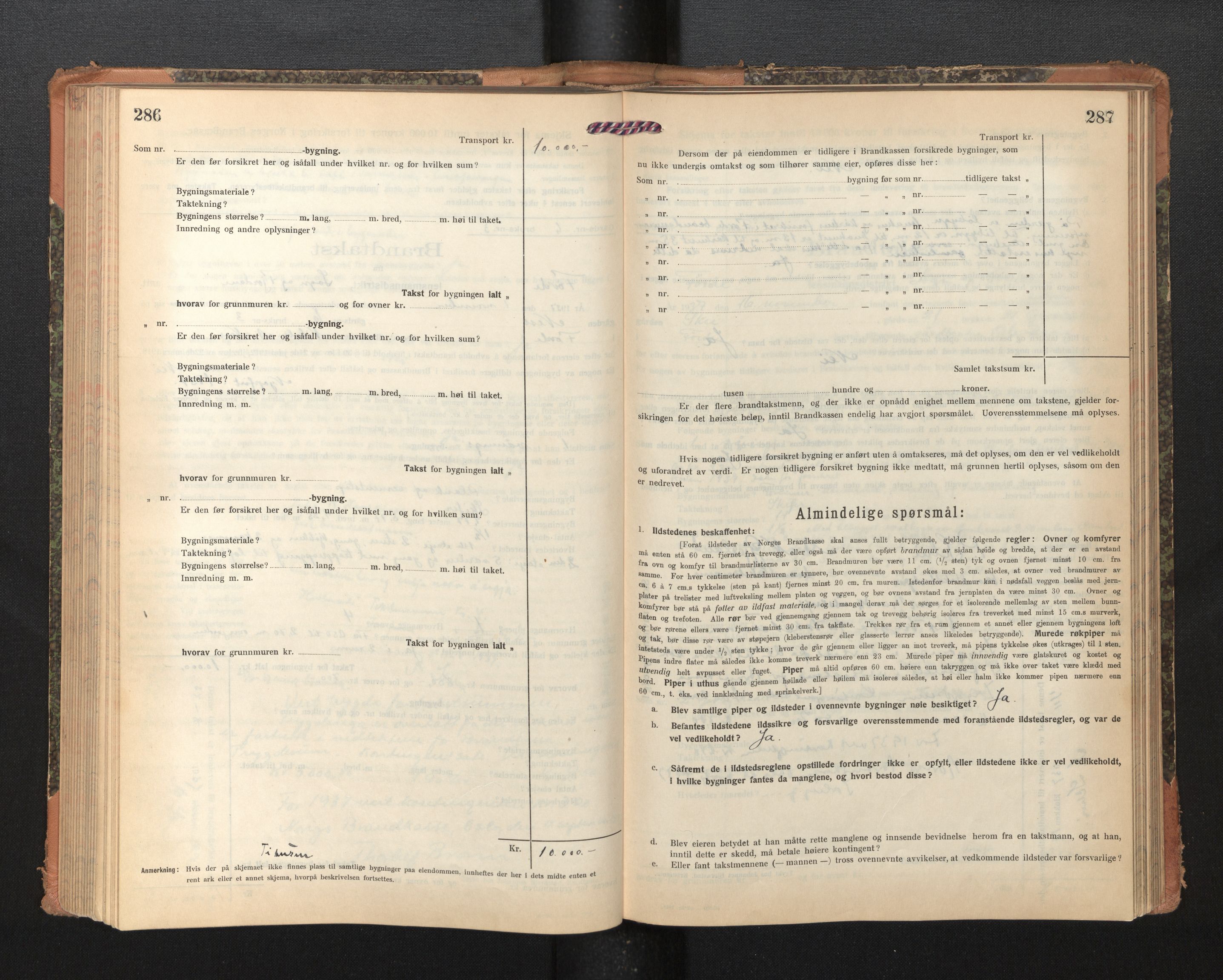 Lensmannen i Førde, AV/SAB-A-27401/0012/L0009: Branntakstprotokoll, skjematakst, 1922-1946, p. 286-287