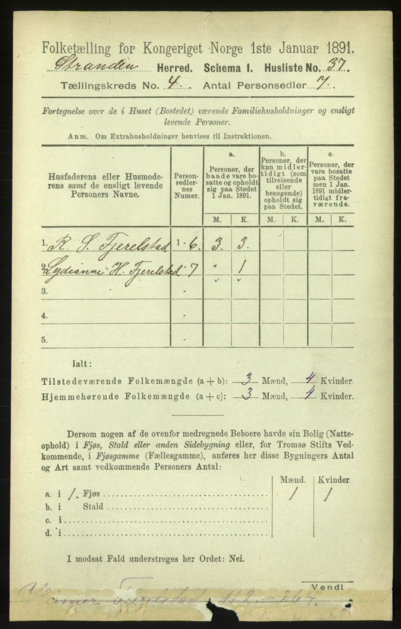 RA, 1891 census for 1525 Stranda, 1891, p. 786