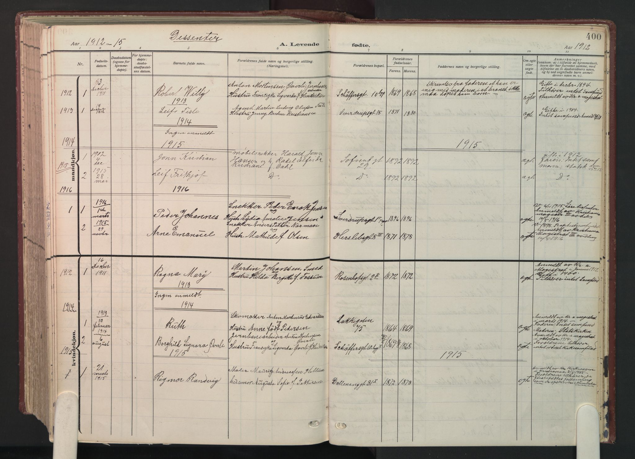 Petrus prestekontor Kirkebøker, SAO/A-10872/F/Fa/L0012: Parish register (official) no. 12, 1909-1936, p. 400