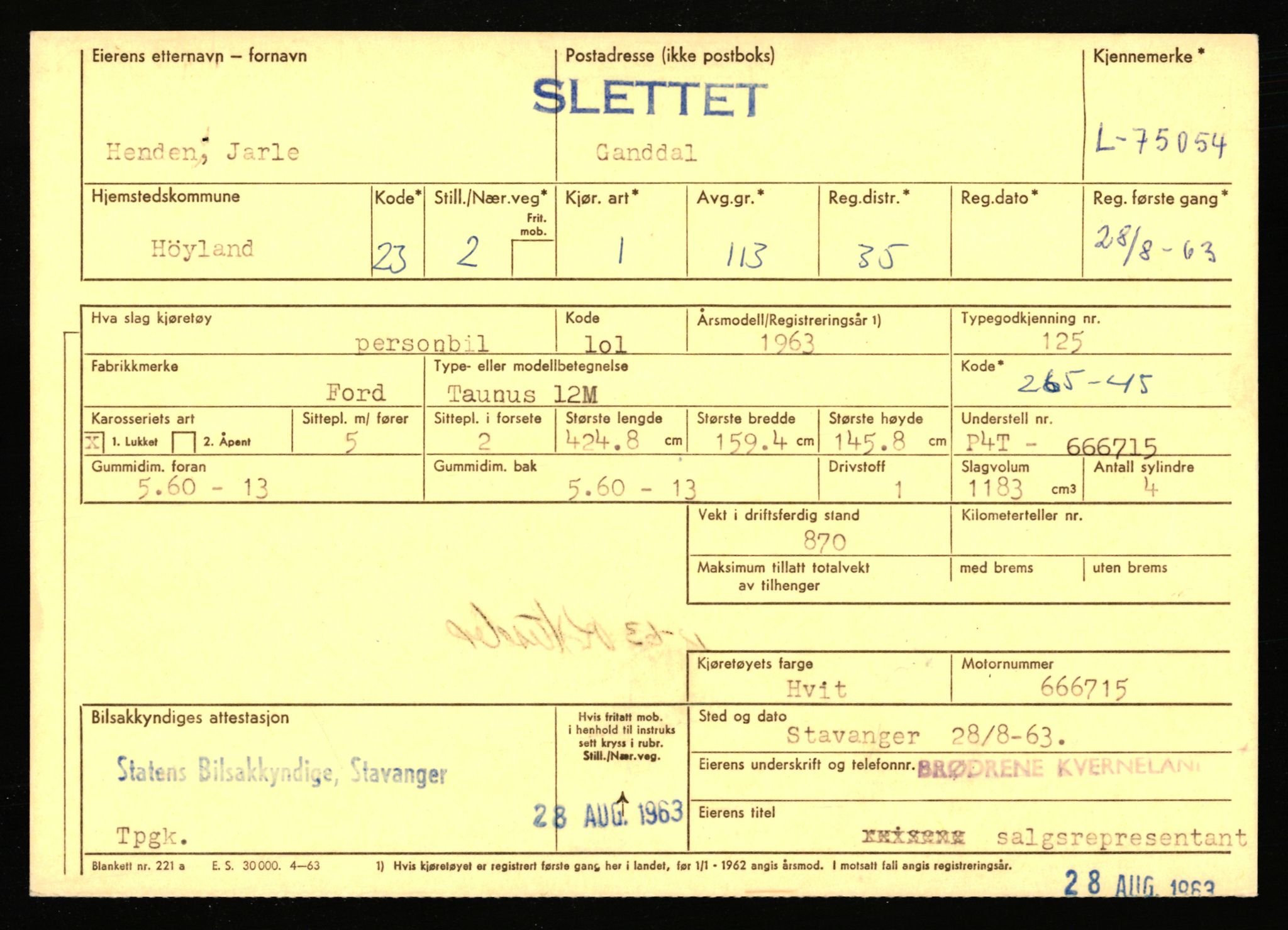 Stavanger trafikkstasjon, AV/SAST-A-101942/0/F/L0068: L-75000 - L-76799, 1930-1971, p. 63