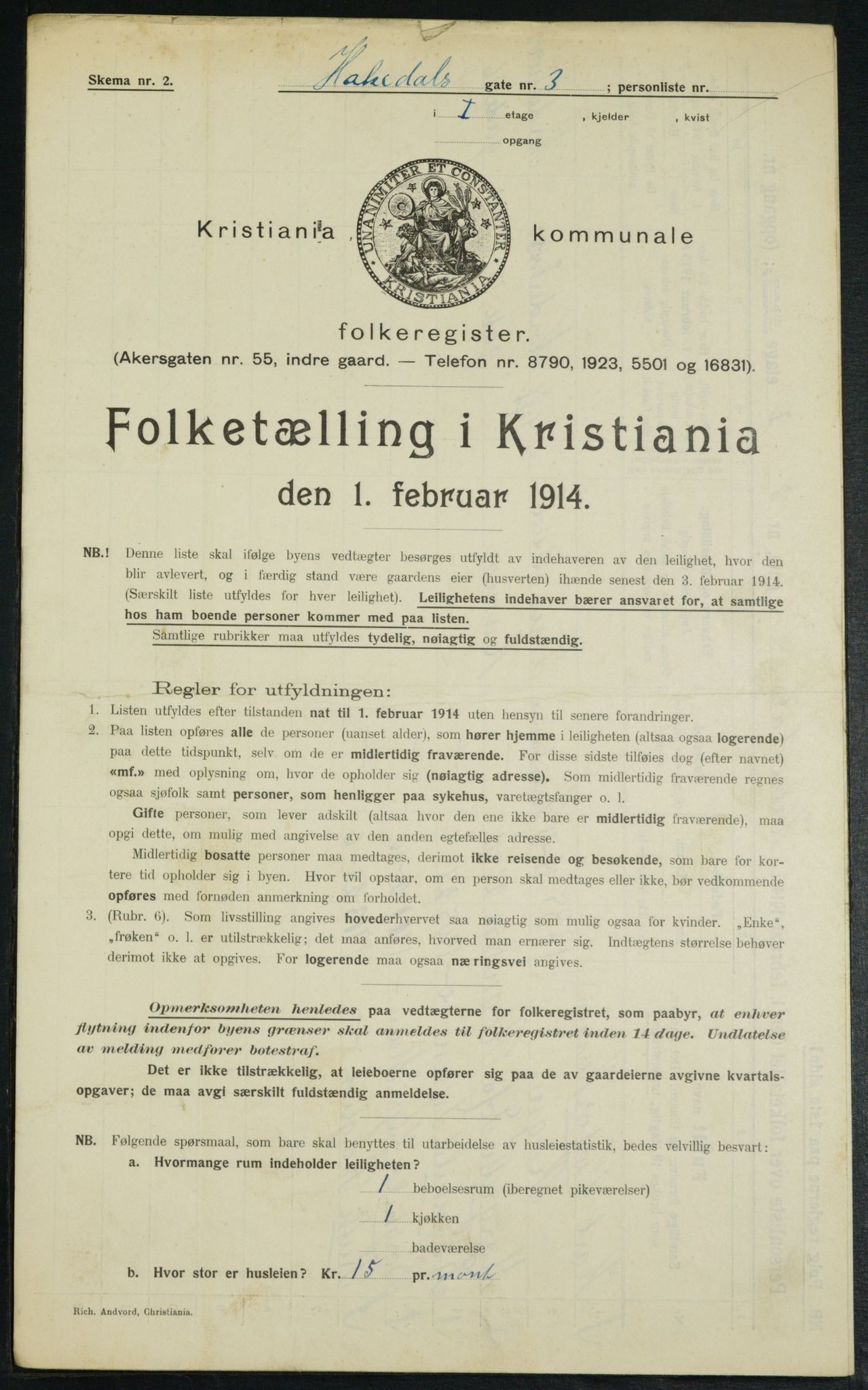 OBA, Municipal Census 1914 for Kristiania, 1914, p. 34097