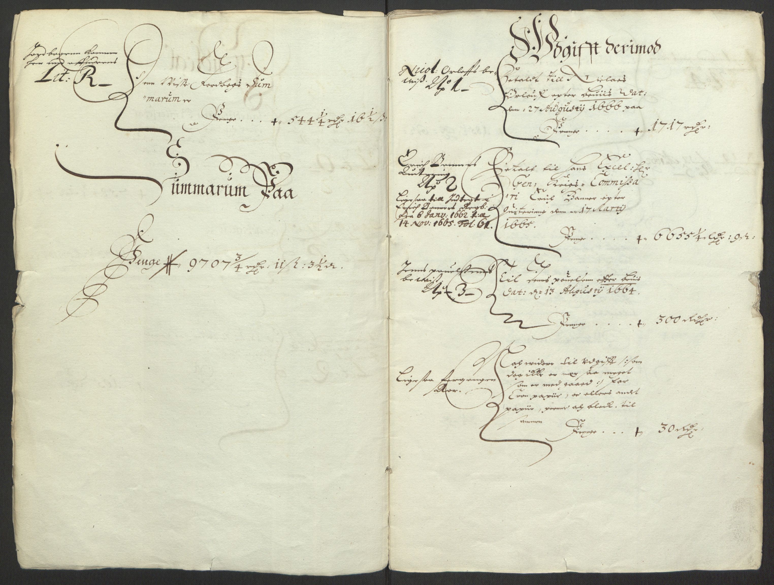 Rentekammeret inntil 1814, Reviderte regnskaper, Fogderegnskap, RA/EA-4092/R35/L2055: Fogderegnskap Øvre og Nedre Telemark, 1664, p. 5