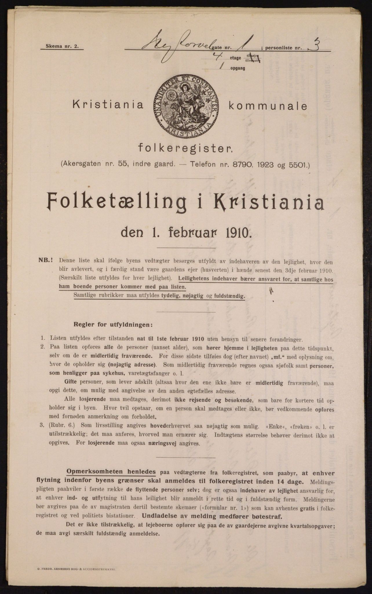 OBA, Municipal Census 1910 for Kristiania, 1910, p. 71483