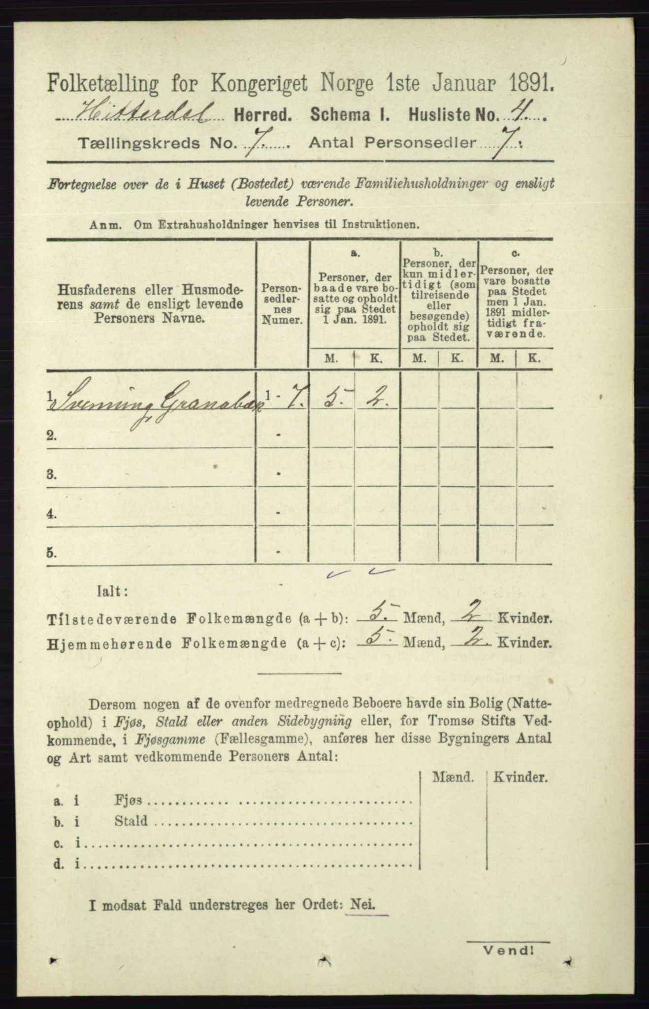 RA, 1891 census for 0823 Heddal, 1891, p. 2951