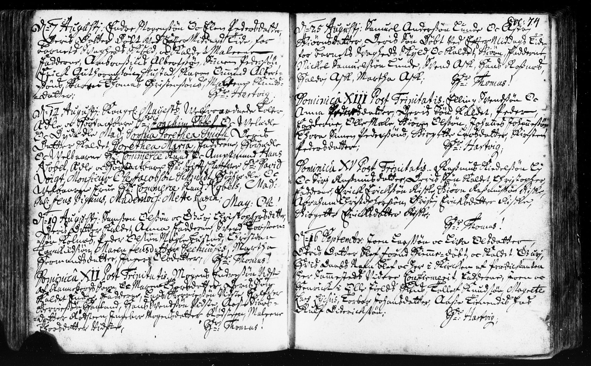 Domkirken sokneprestkontor, AV/SAST-A-101812/001/30/30BB/L0002: Parish register (copy) no. B 2, 1714-1733, p. 74