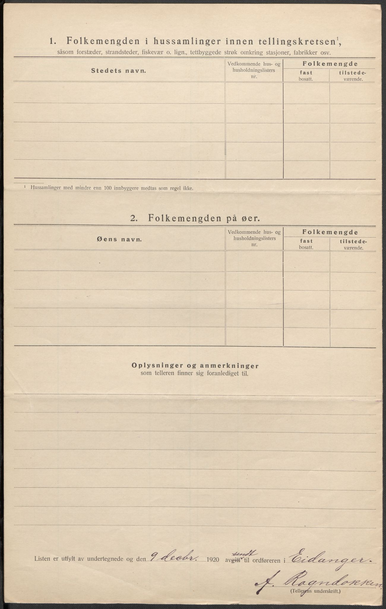 SAKO, 1920 census for Eidanger, 1920, p. 25