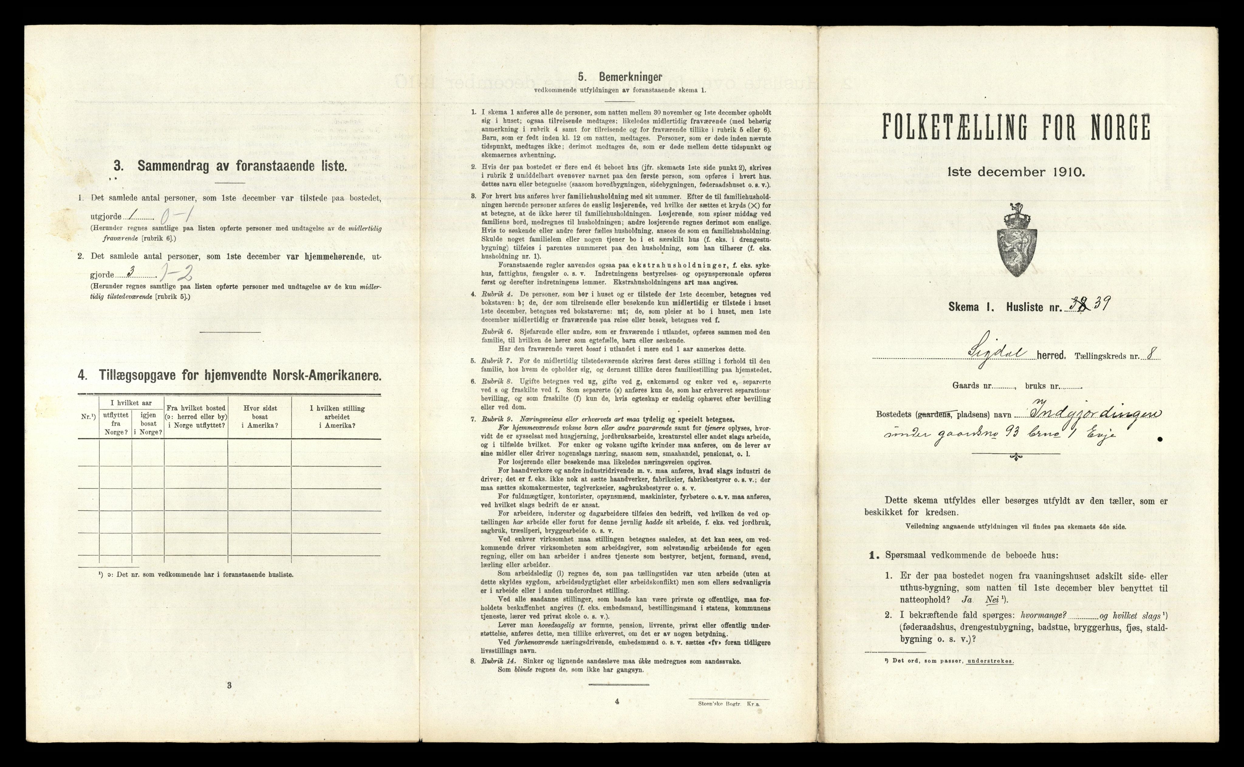 RA, 1910 census for Sigdal, 1910, p. 922