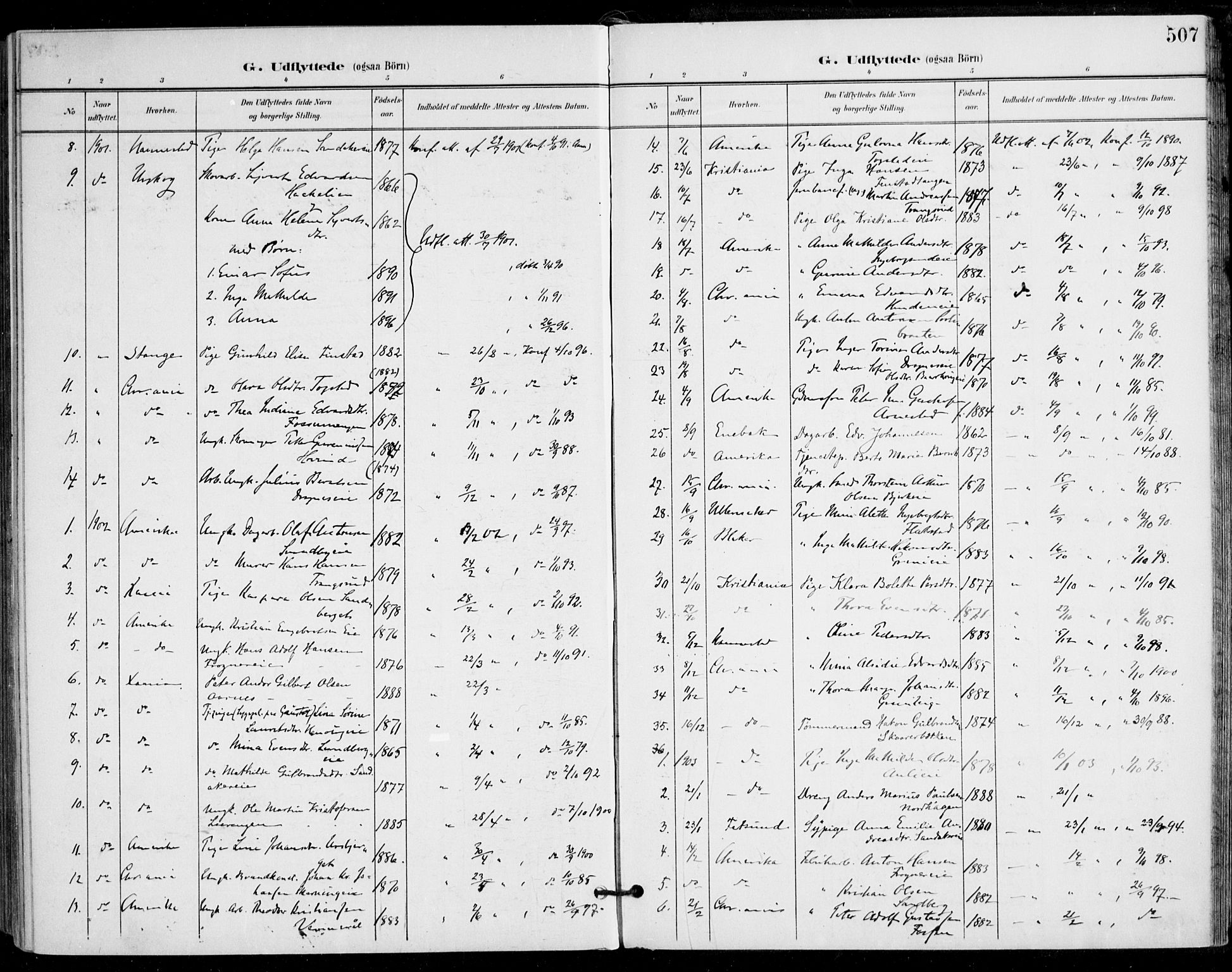 Nes prestekontor Kirkebøker, SAO/A-10410/F/Fa/L0011: Parish register (official) no. I 11, 1899-1918, p. 507