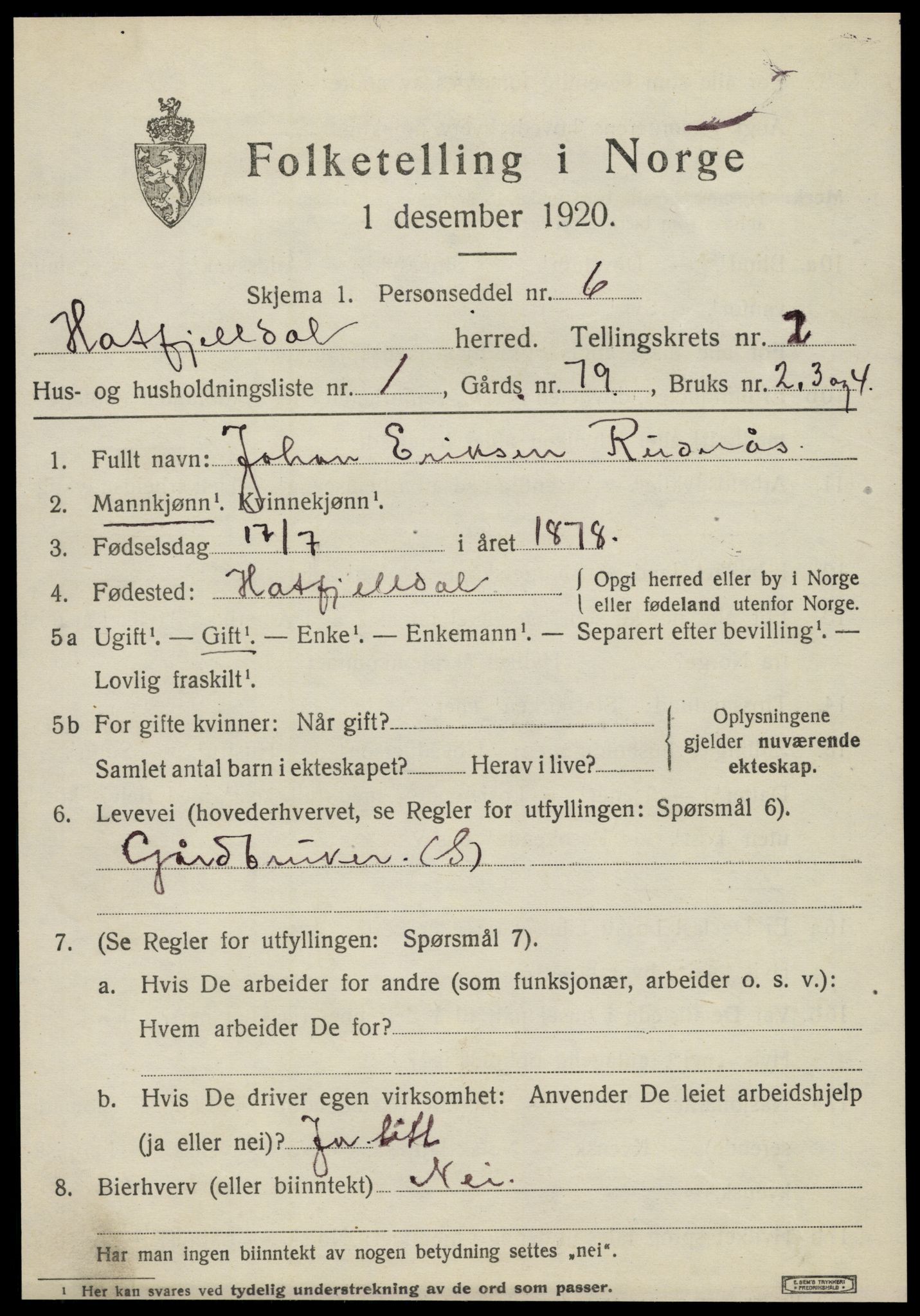 SAT, 1920 census for Hattfjelldal, 1920, p. 556