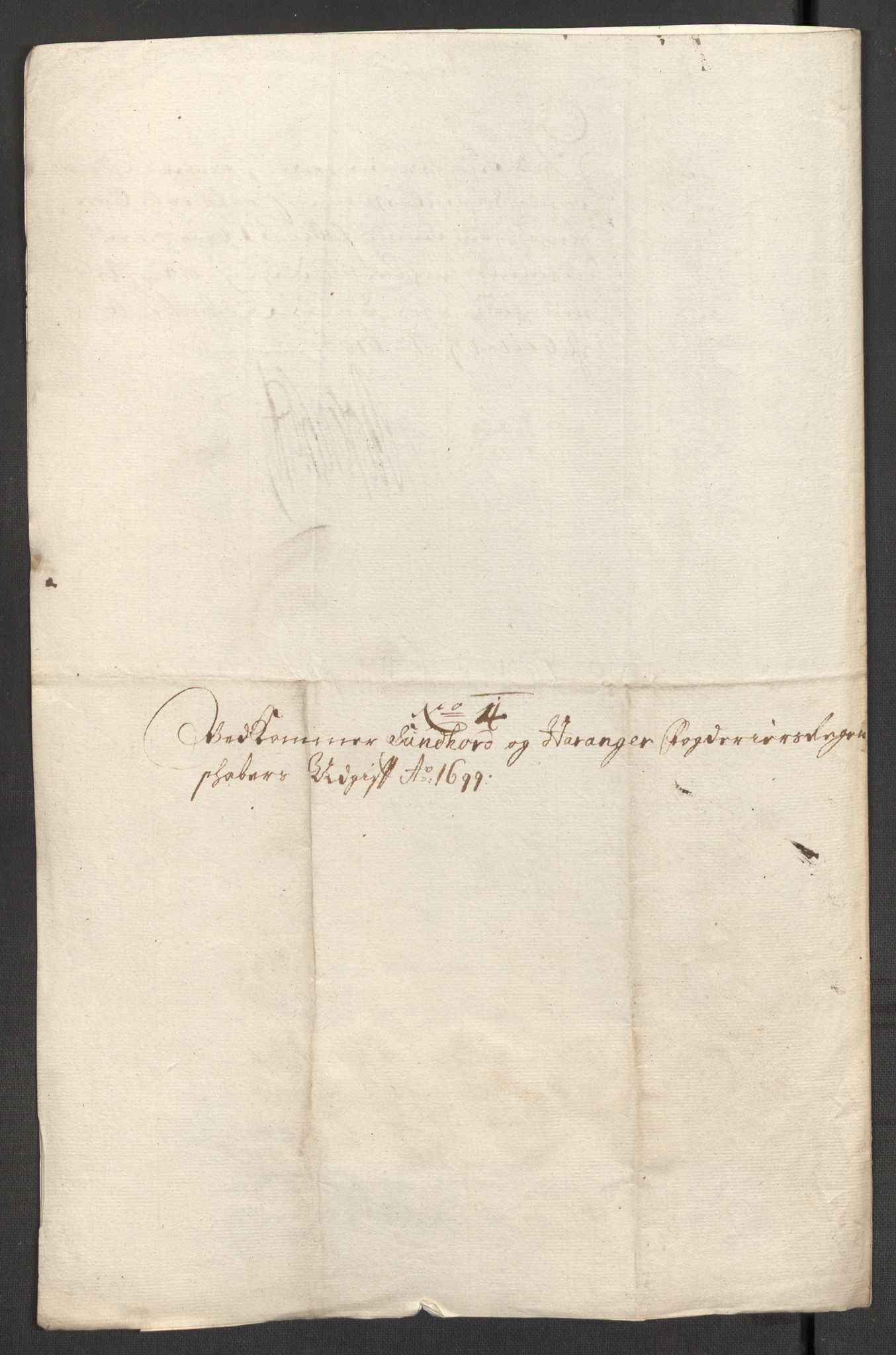 Rentekammeret inntil 1814, Reviderte regnskaper, Fogderegnskap, AV/RA-EA-4092/R48/L2978: Fogderegnskap Sunnhordland og Hardanger, 1699, p. 378