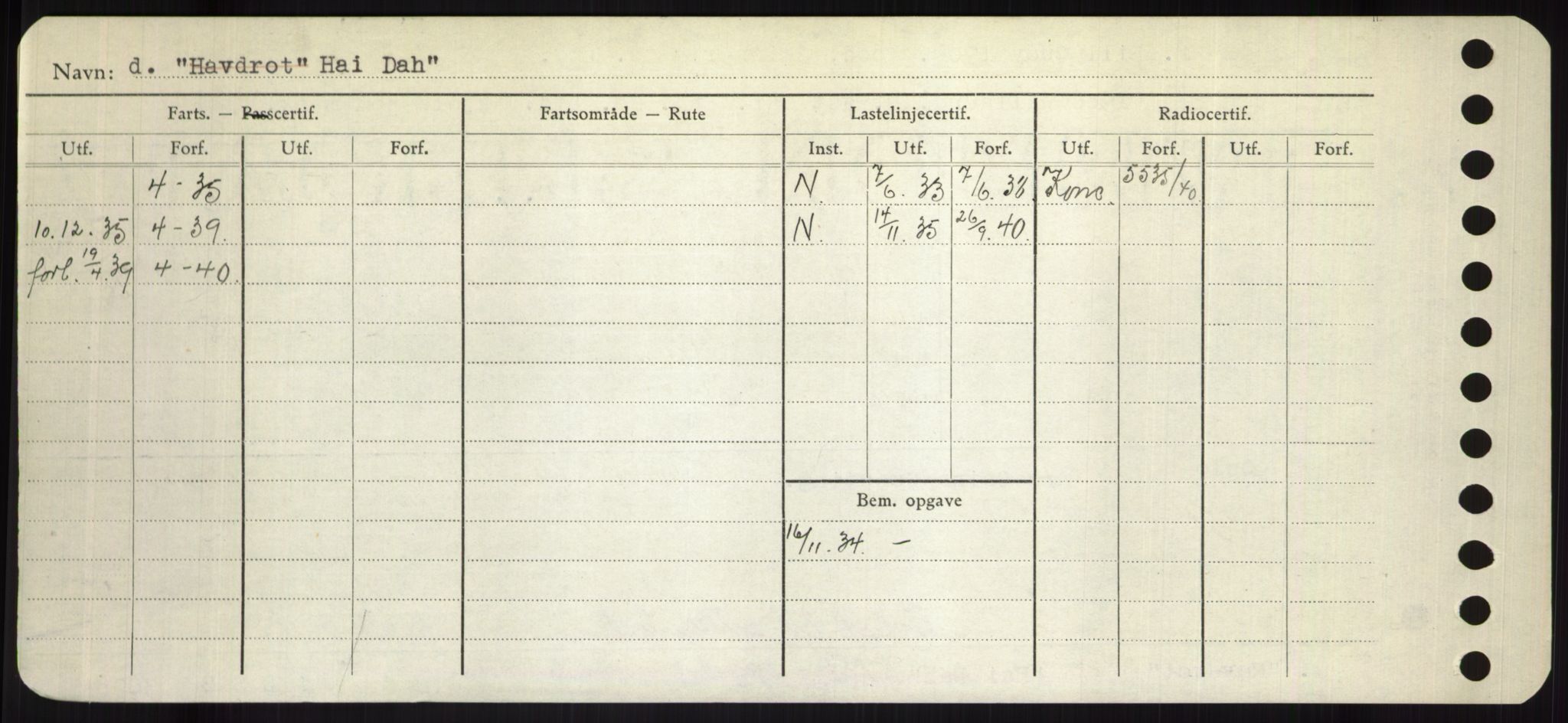 Sjøfartsdirektoratet med forløpere, Skipsmålingen, RA/S-1627/H/Hd/L0014: Fartøy, H-Havl, p. 84