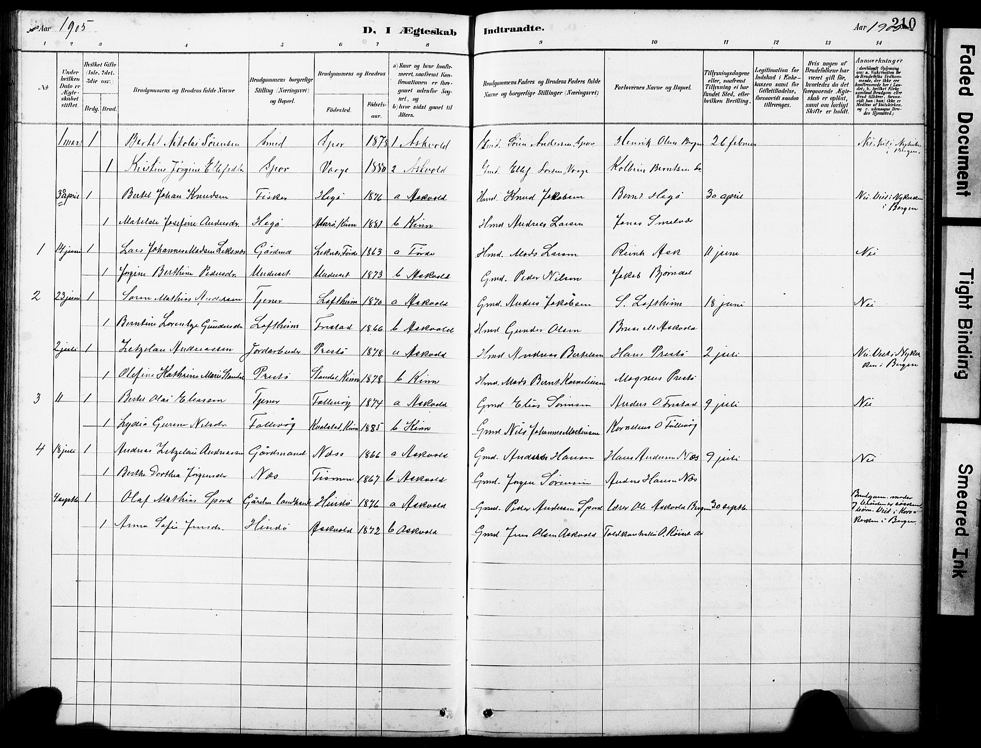 Askvoll sokneprestembete, SAB/A-79501/H/Hab/Haba/L0003: Parish register (copy) no. A 3, 1886-1928, p. 210