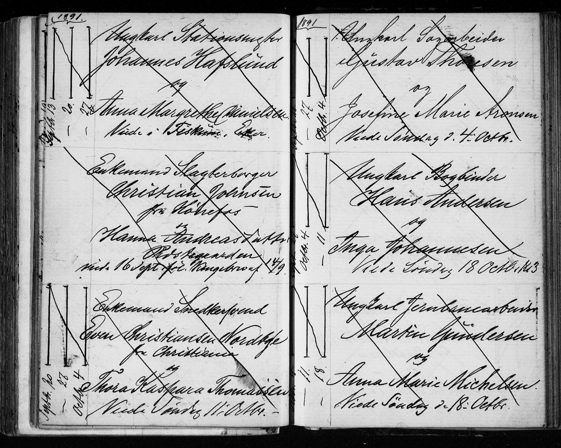 Bragernes kirkebøker, AV/SAKO-A-6/H/Ha/L0006: Banns register no. 6, 1873-1896