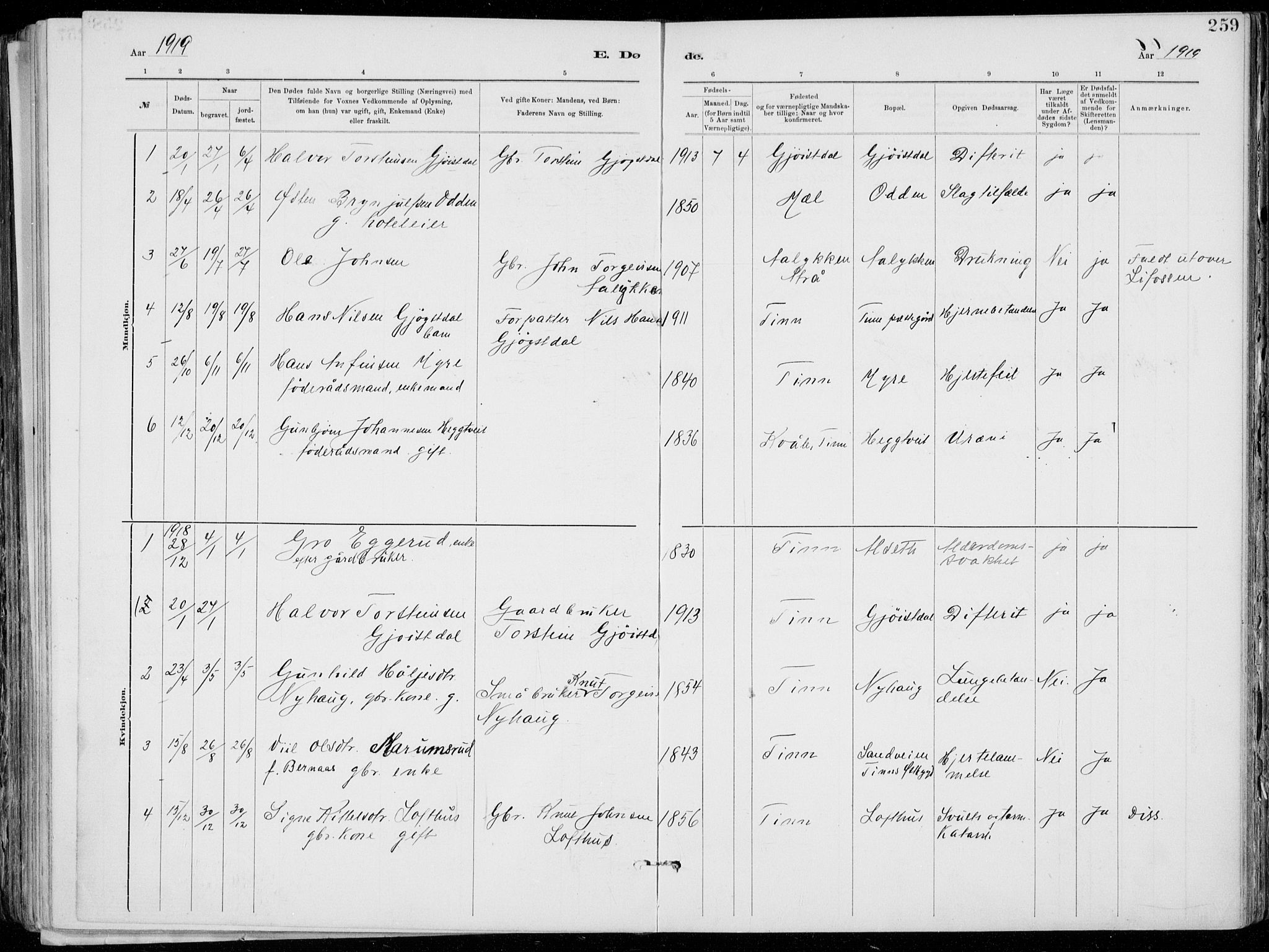 Tinn kirkebøker, SAKO/A-308/F/Fa/L0007: Parish register (official) no. I 7, 1878-1922, p. 259