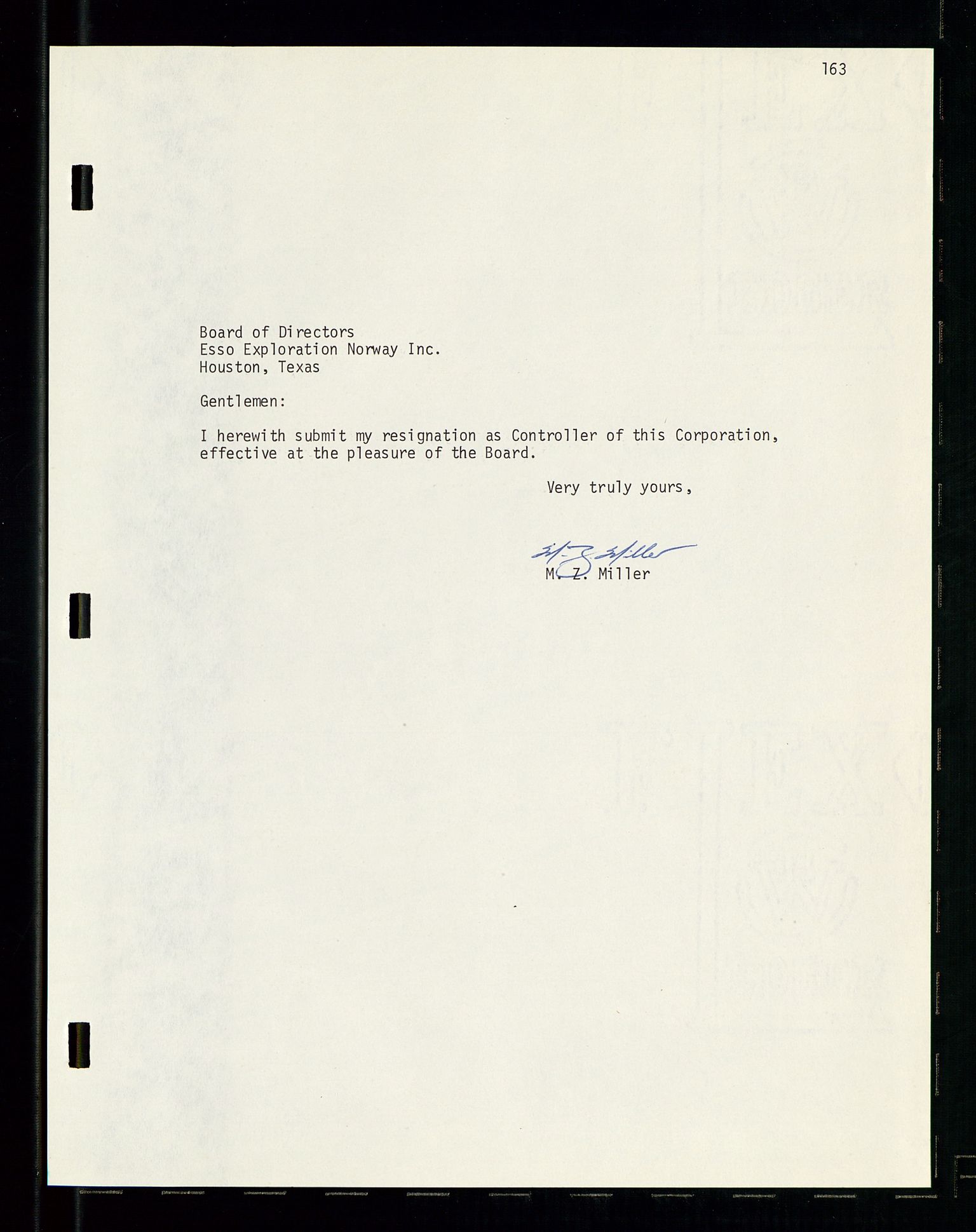 Pa 1512 - Esso Exploration and Production Norway Inc., AV/SAST-A-101917/A/Aa/L0001/0001: Styredokumenter / Corporate records, By-Laws, Board meeting minutes, Incorporations, 1965-1975, p. 163